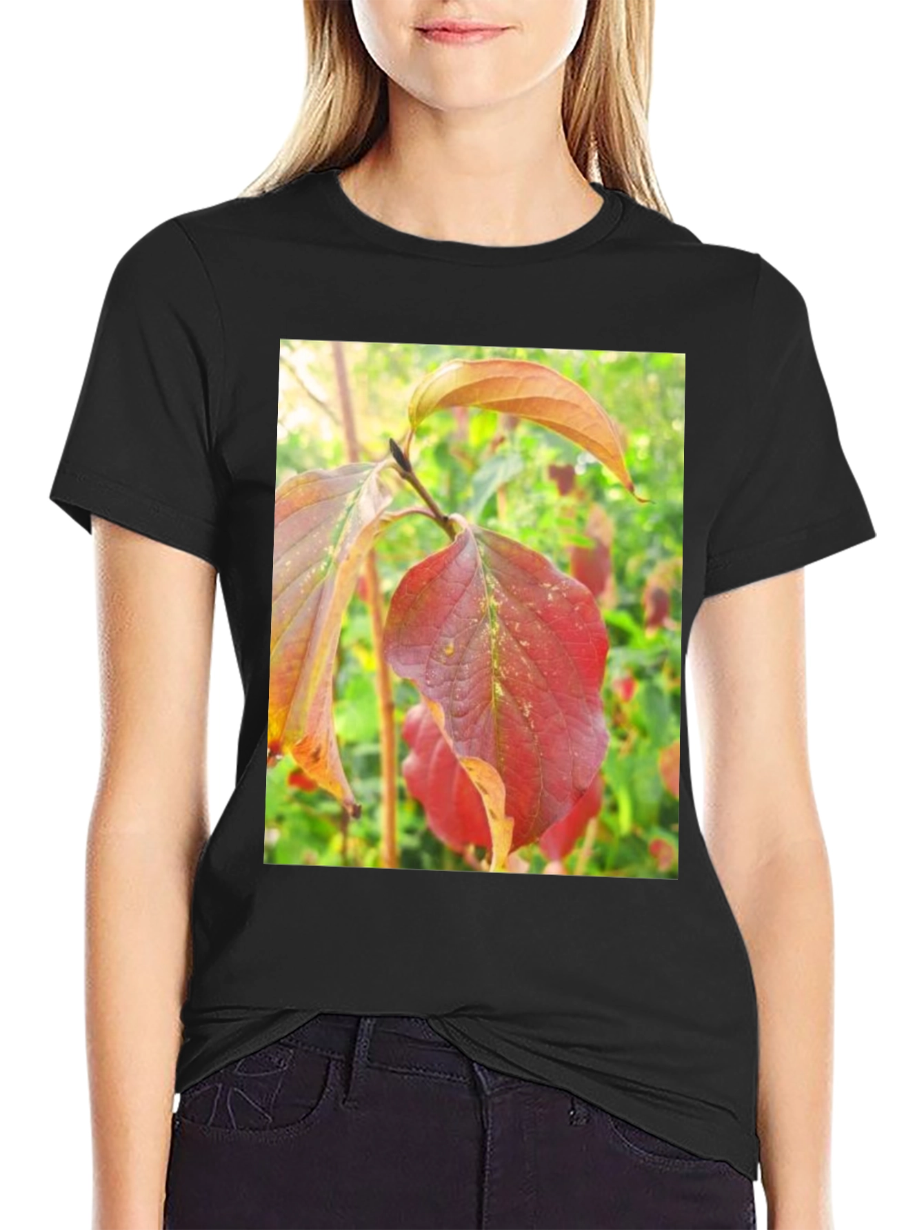 Autumn Leaves Graphic Tee - Nature Inspired Design