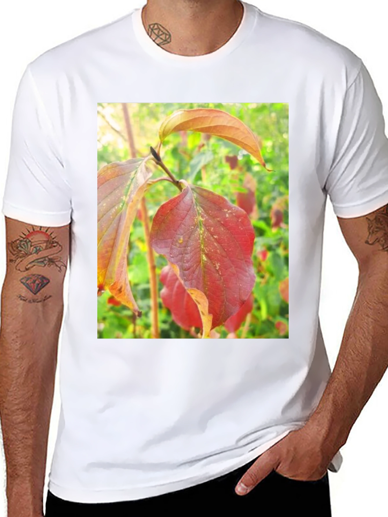 Autumn Leaves Graphic Tee - Nature Inspired Design