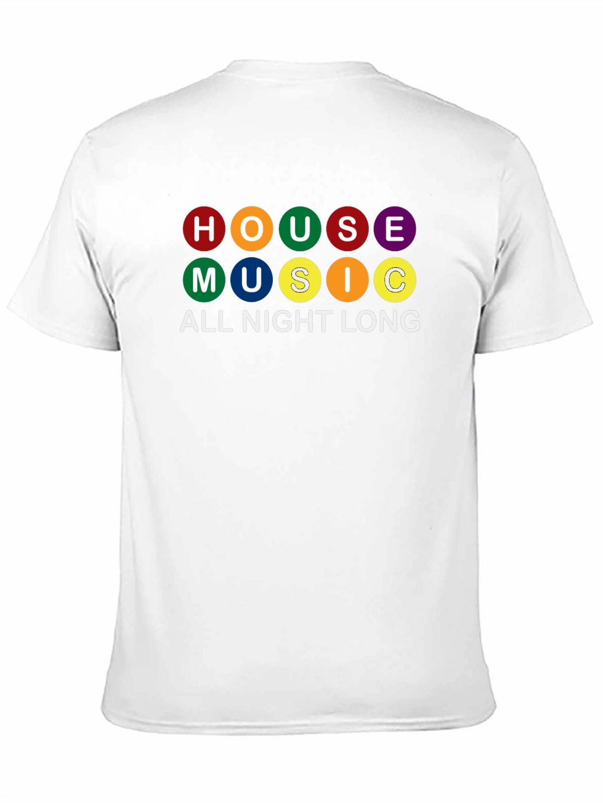 House Music All Night Long Black Graphic T-Shirt
