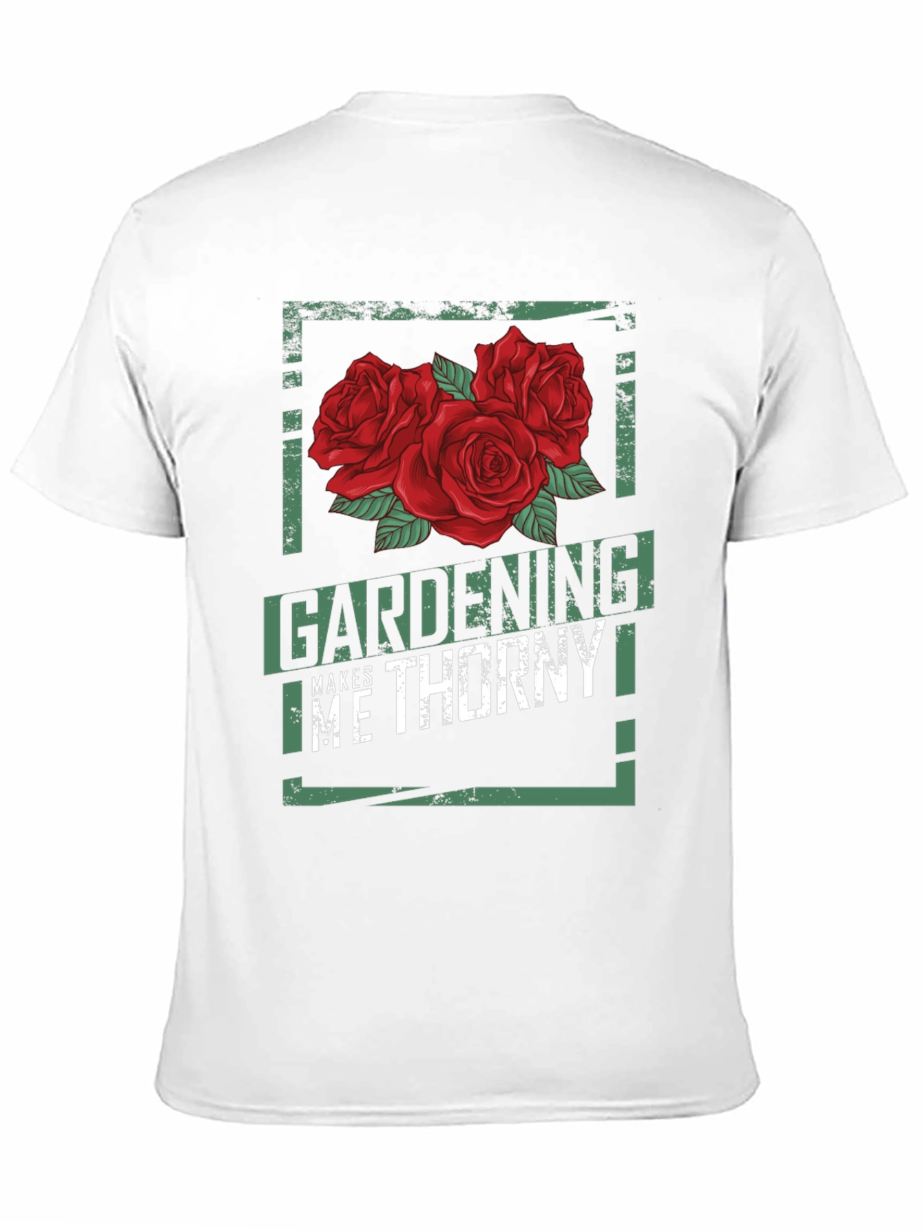 Gardening Makes Me Thorny Black Graphic T-Shirt