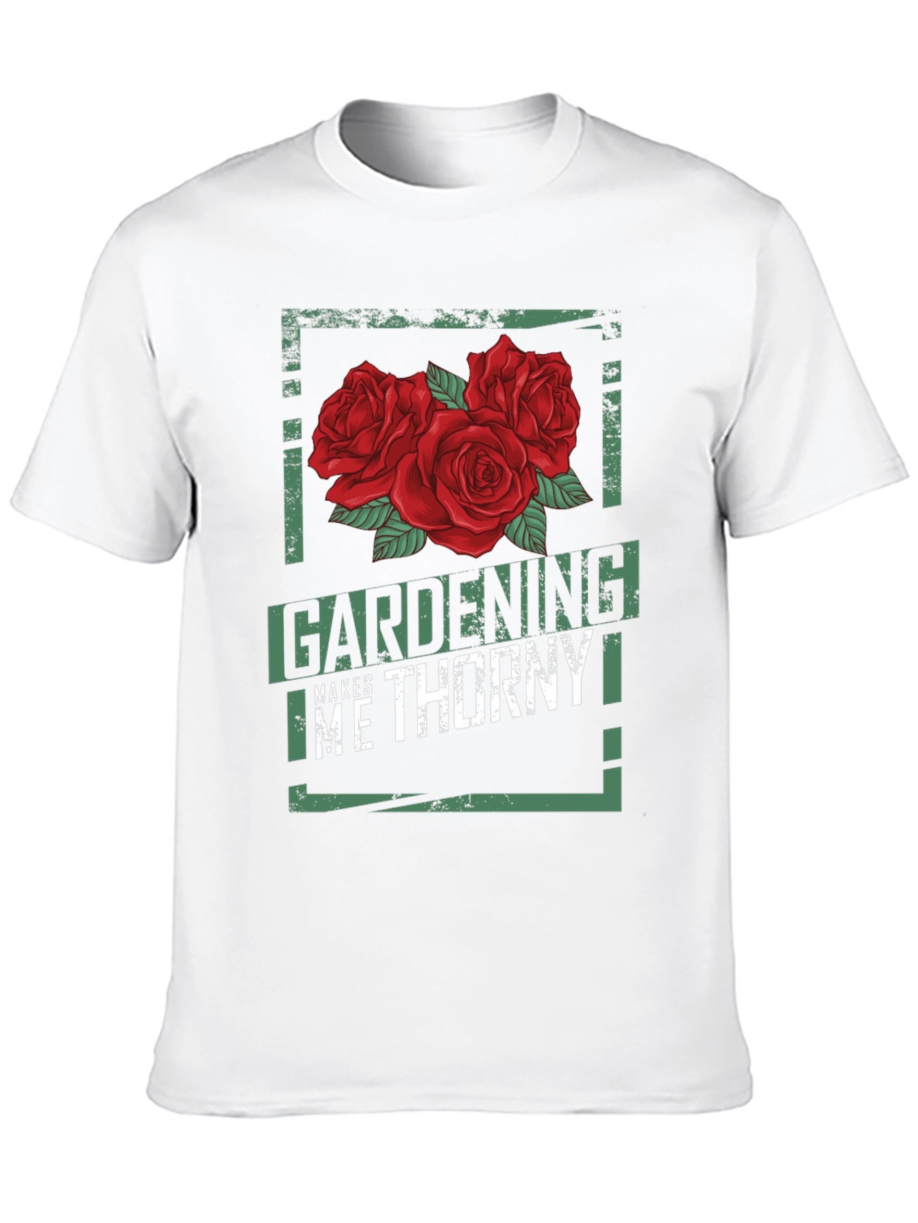 Gardening Makes Me Thorny Black Graphic T-Shirt