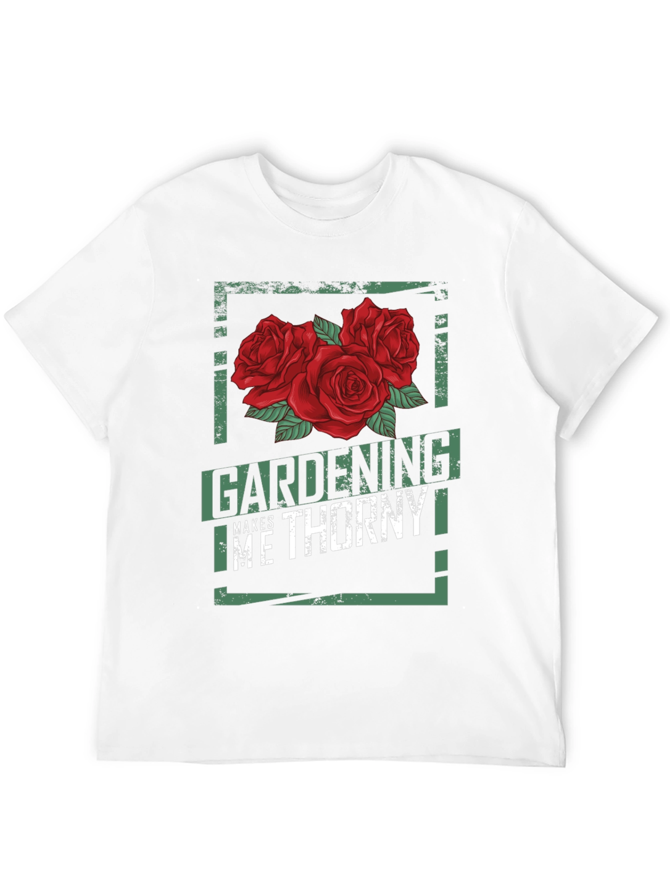 Gardening Makes Me Thorny Black Graphic T-Shirt
