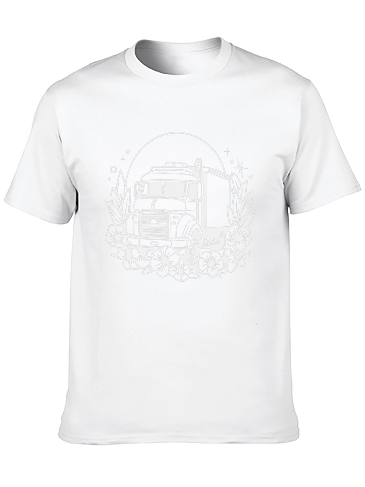 Truck & Floral Graphic T-Shirt