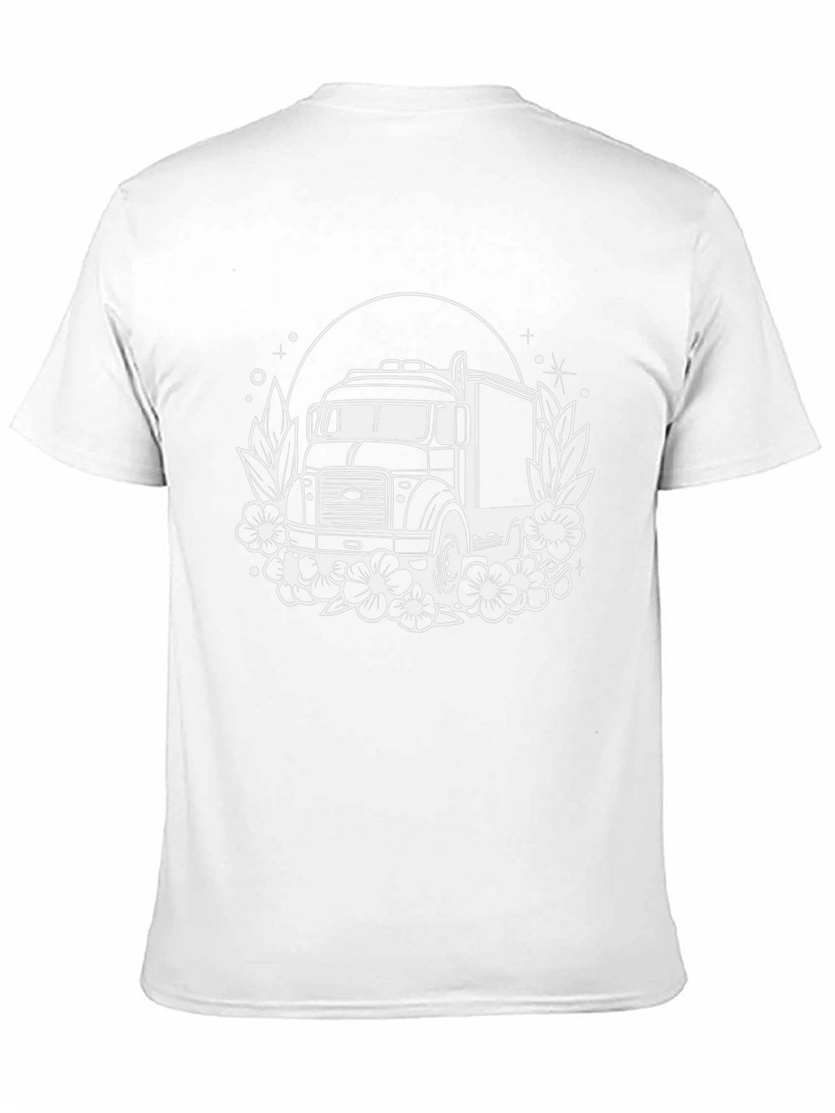 Truck & Floral Graphic T-Shirt