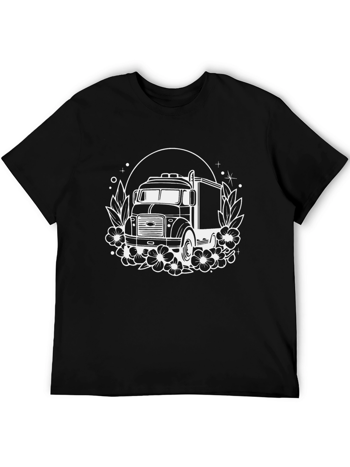 Truck & Floral Graphic T-Shirt