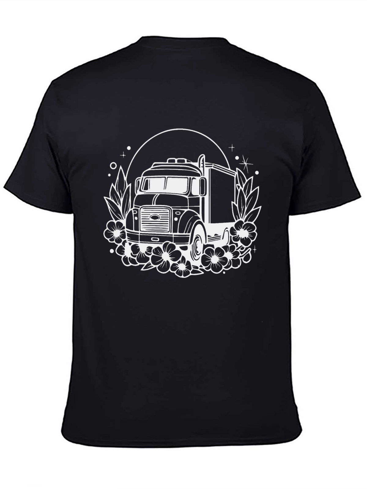 Truck & Floral Graphic T-Shirt