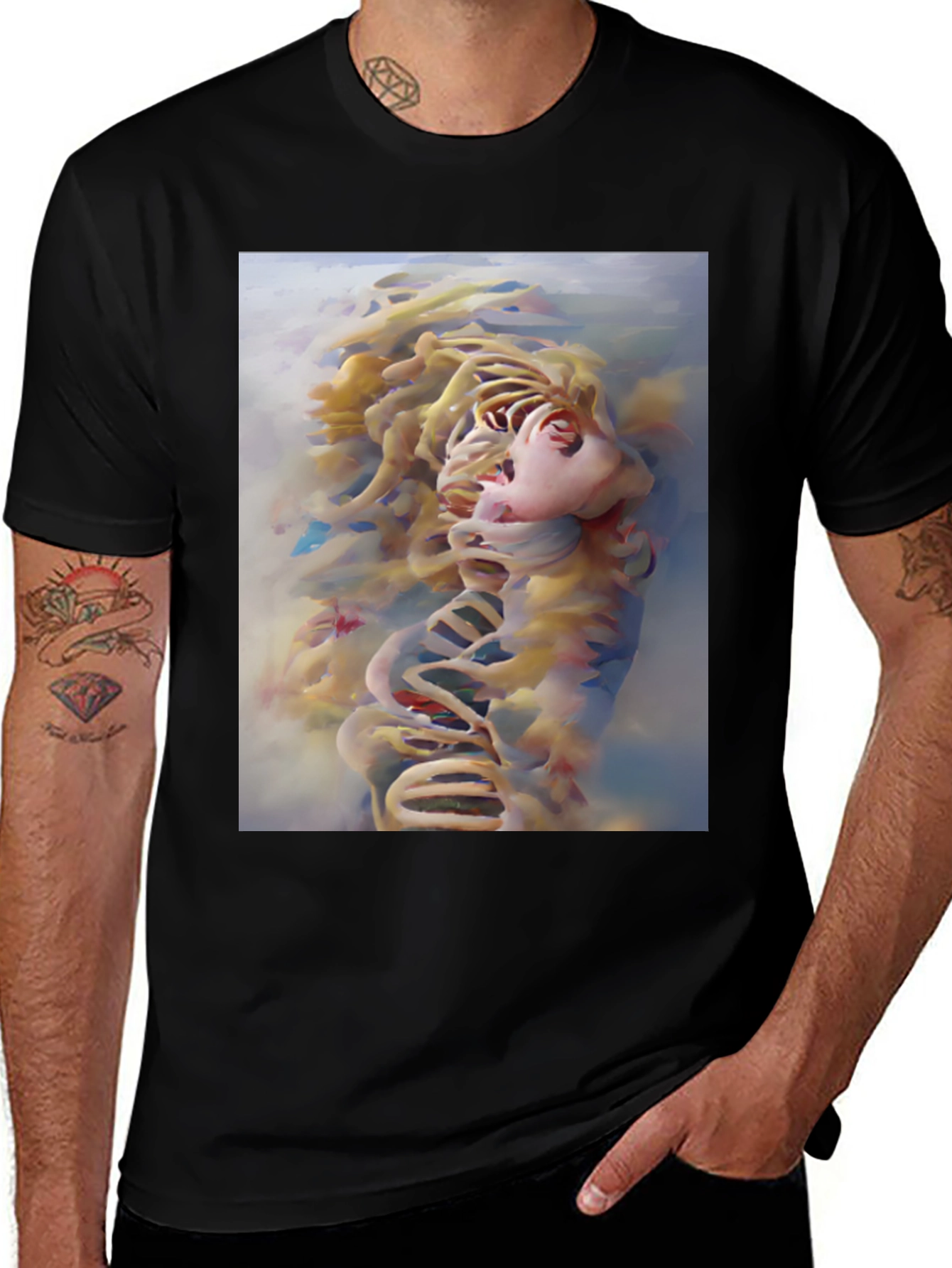 Abstract Face Graphic Tee - Modern Art Shirt