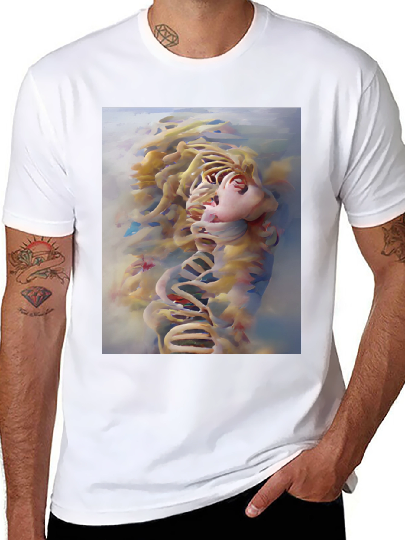Abstract Face Graphic Tee - Modern Art Shirt