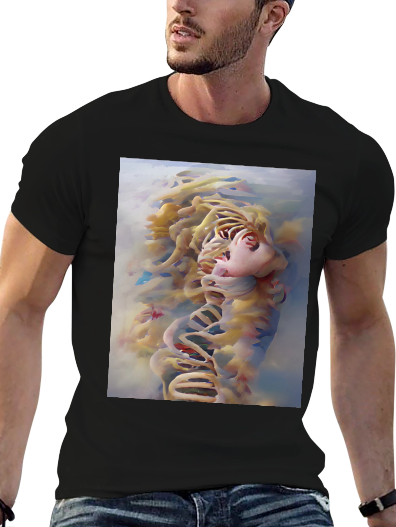 Abstract Face Graphic Tee - Modern Art Shirt