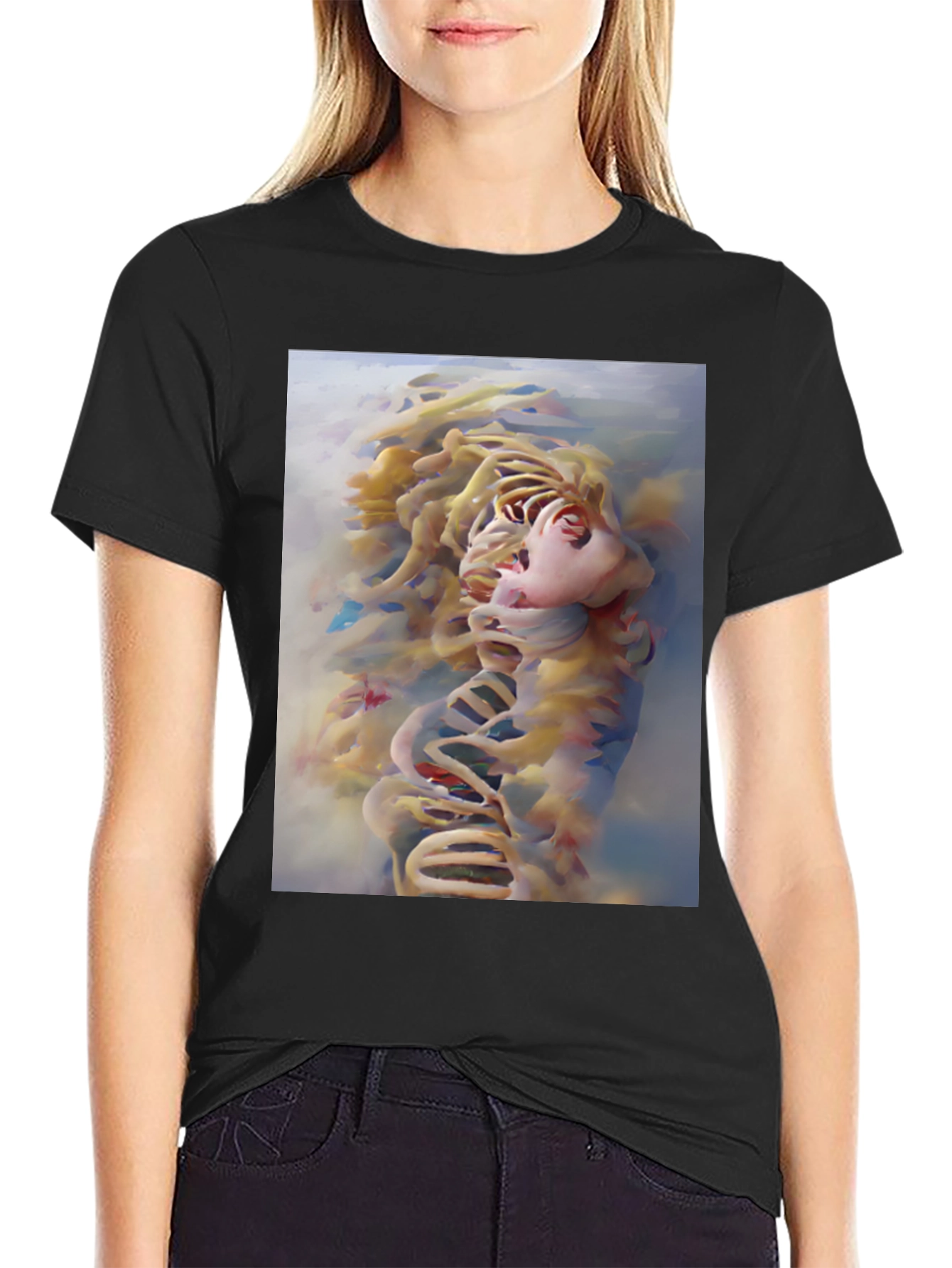 Abstract Face Graphic Tee - Modern Art Shirt