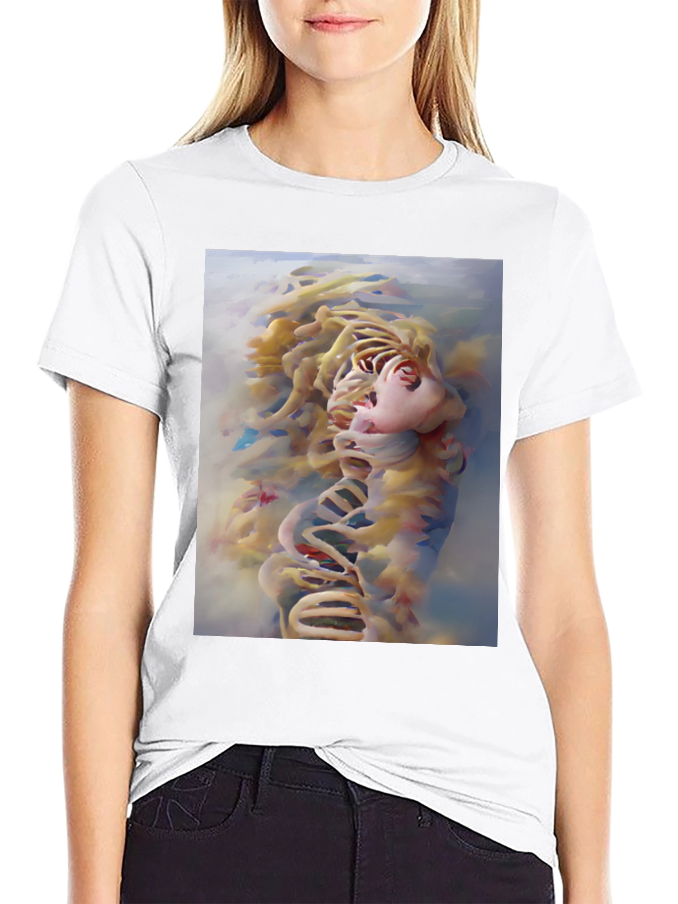 Abstract Face Graphic Tee - Modern Art Shirt