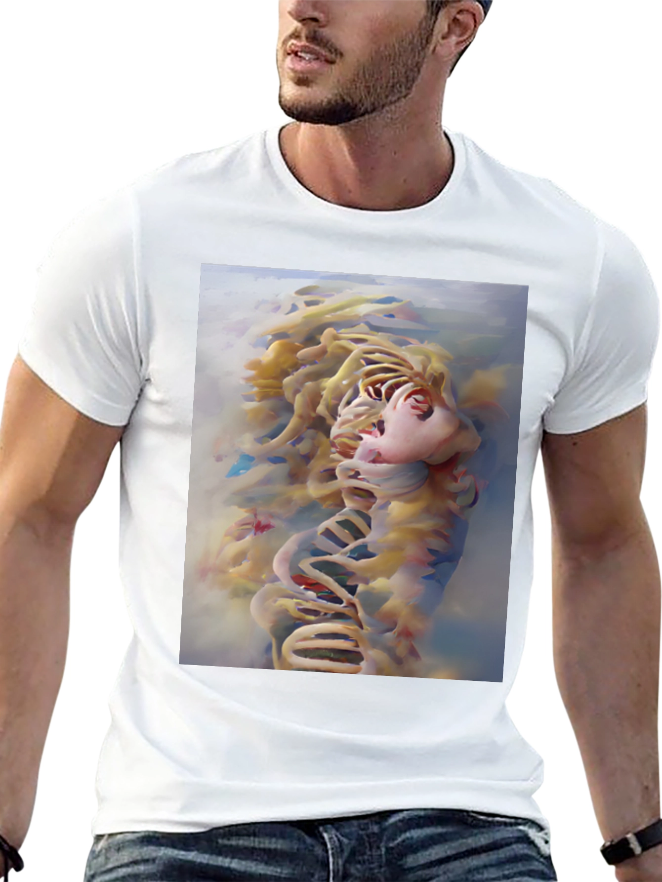 Abstract Face Graphic Tee - Modern Art Shirt