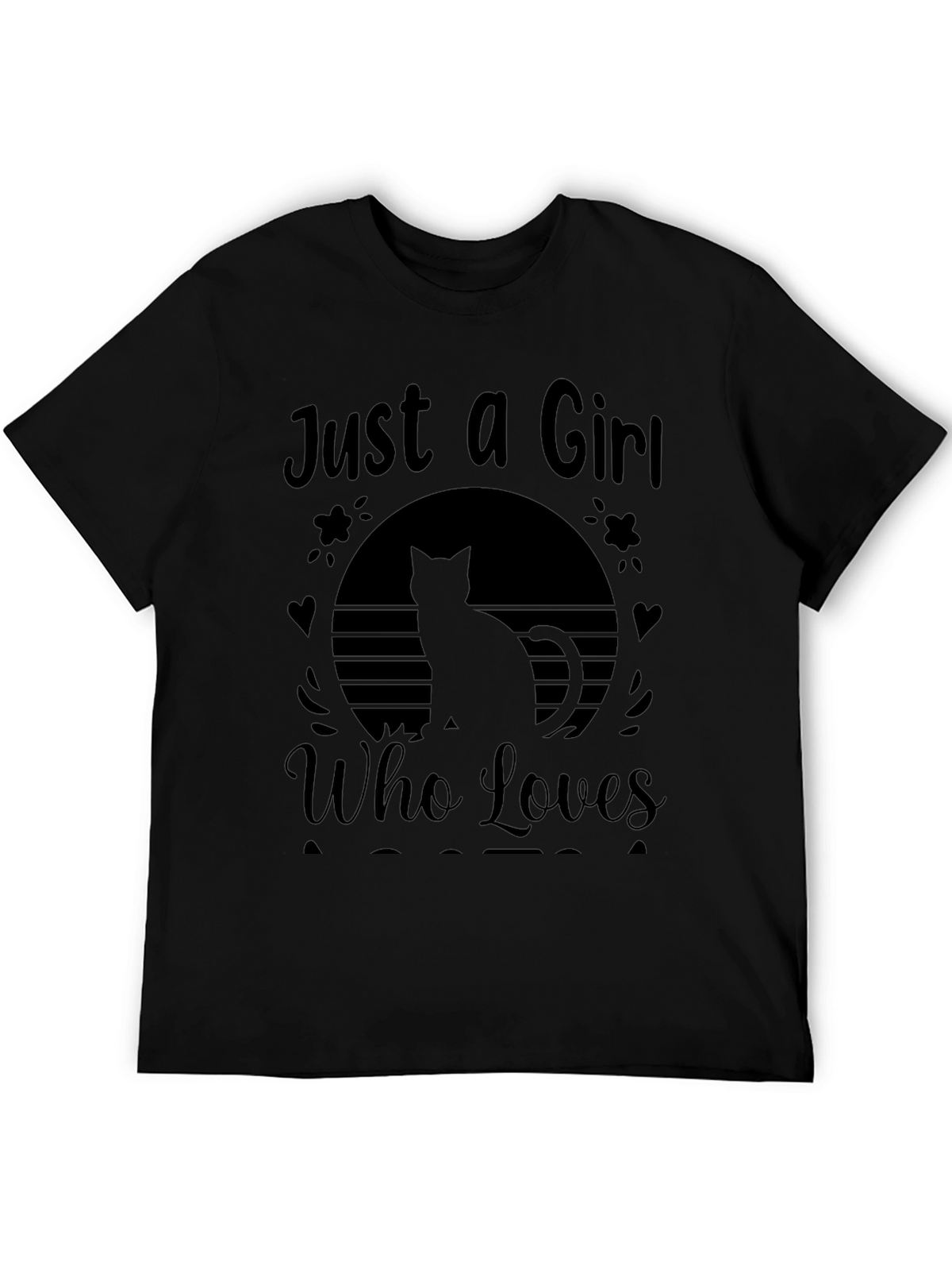 Just a Girl Who Loves Cats Black T-Shirt