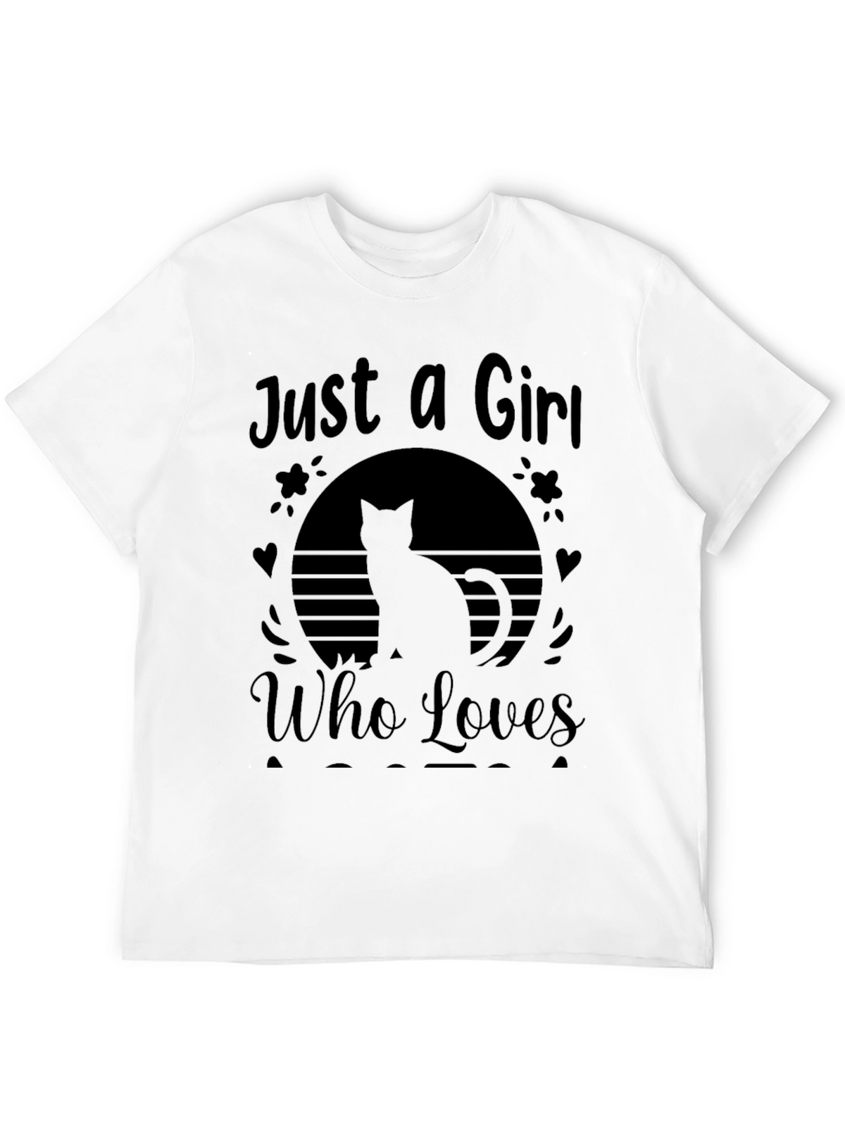 Just a Girl Who Loves Cats Black T-Shirt