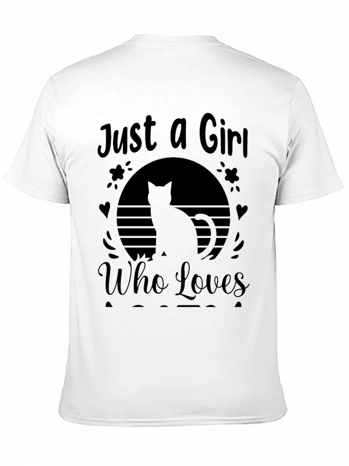 Just a Girl Who Loves Cats Black T-Shirt