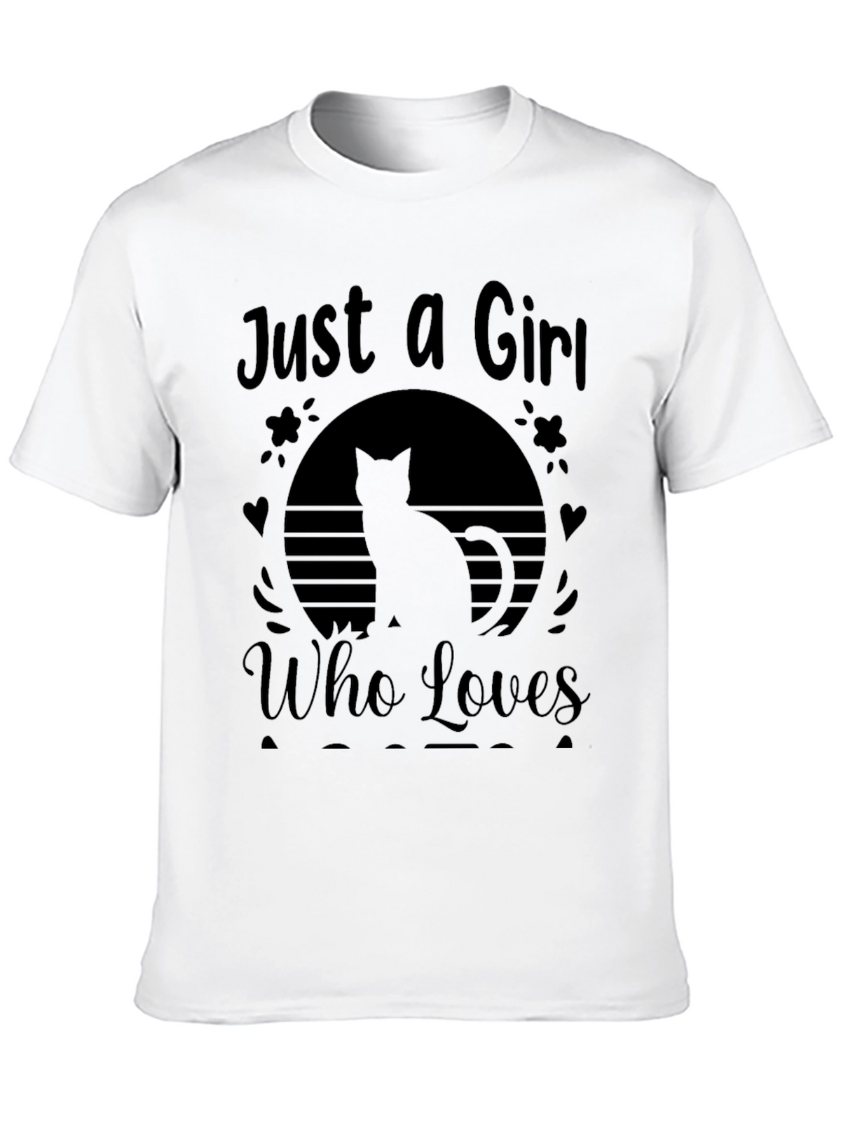 Just a Girl Who Loves Cats Black T-Shirt