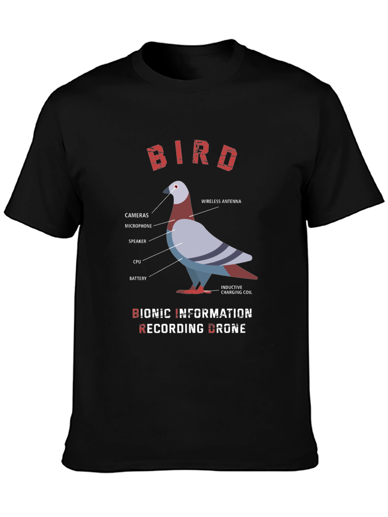 Bionic Bird Drone T-Shirt - Conspiracy Theory Tee