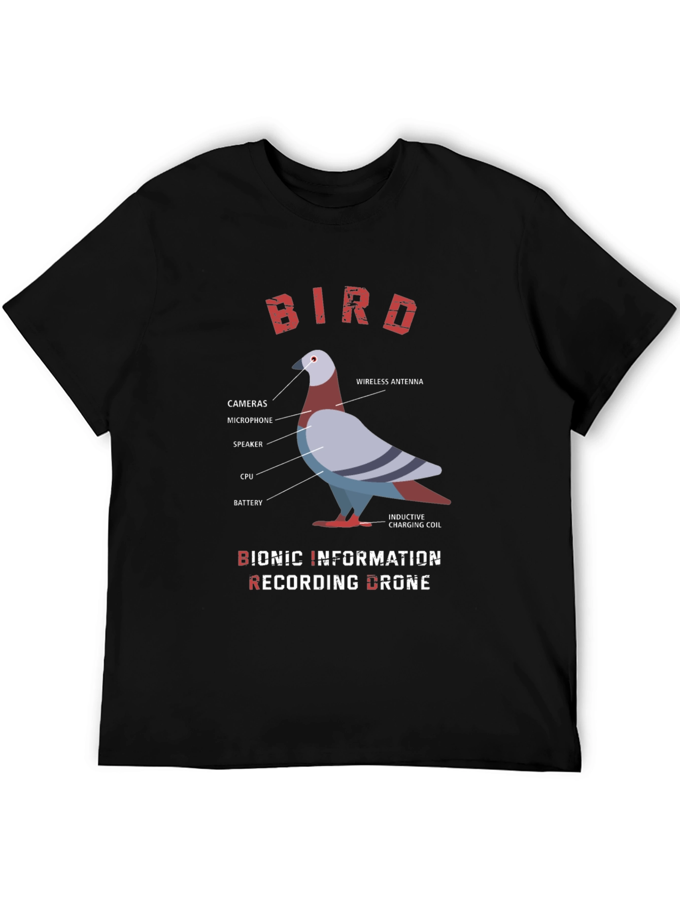 Bionic Bird Drone T-Shirt - Conspiracy Theory Tee
