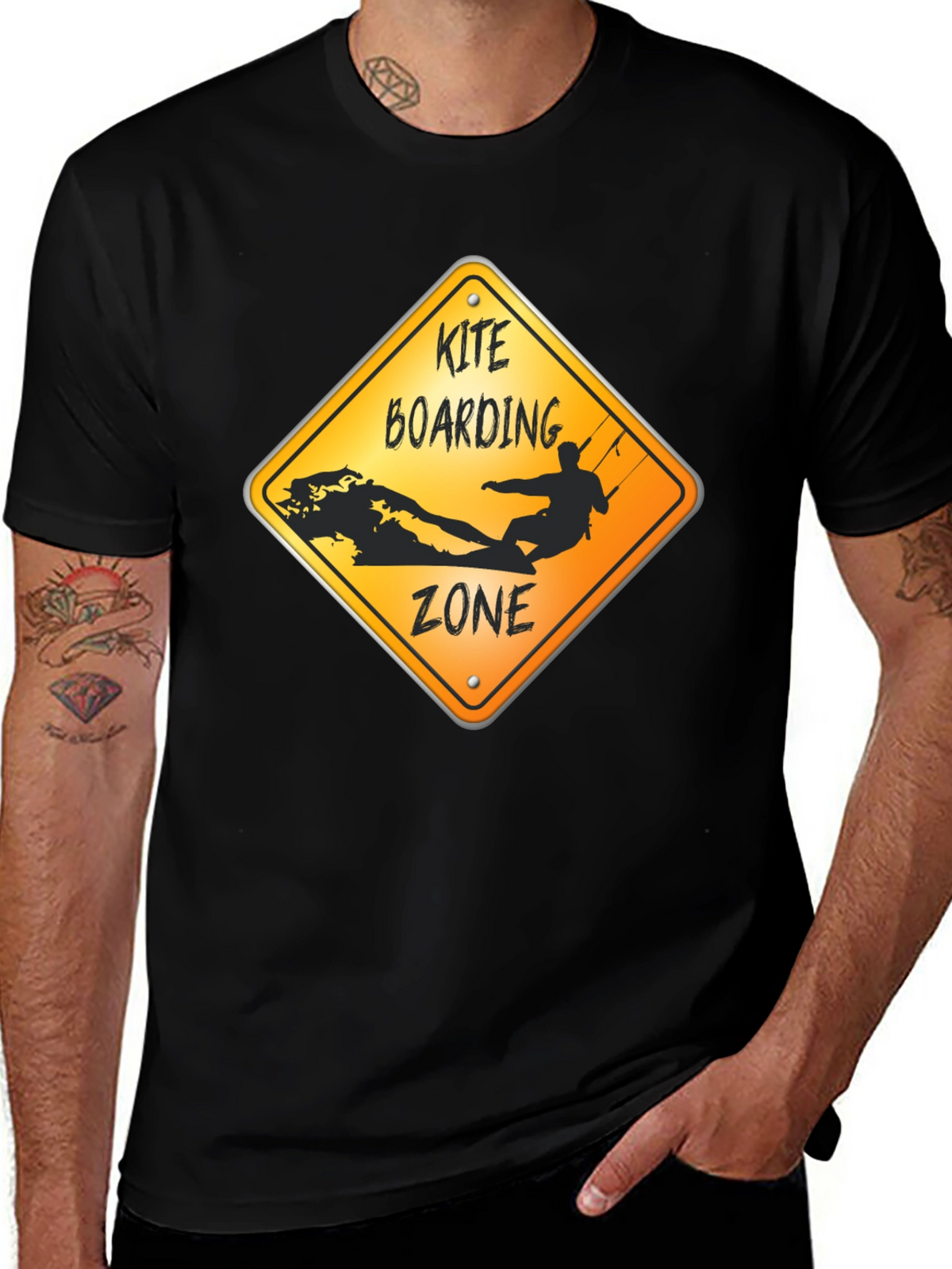 Kite Boarding Zone Graphic T-Shirt - Black