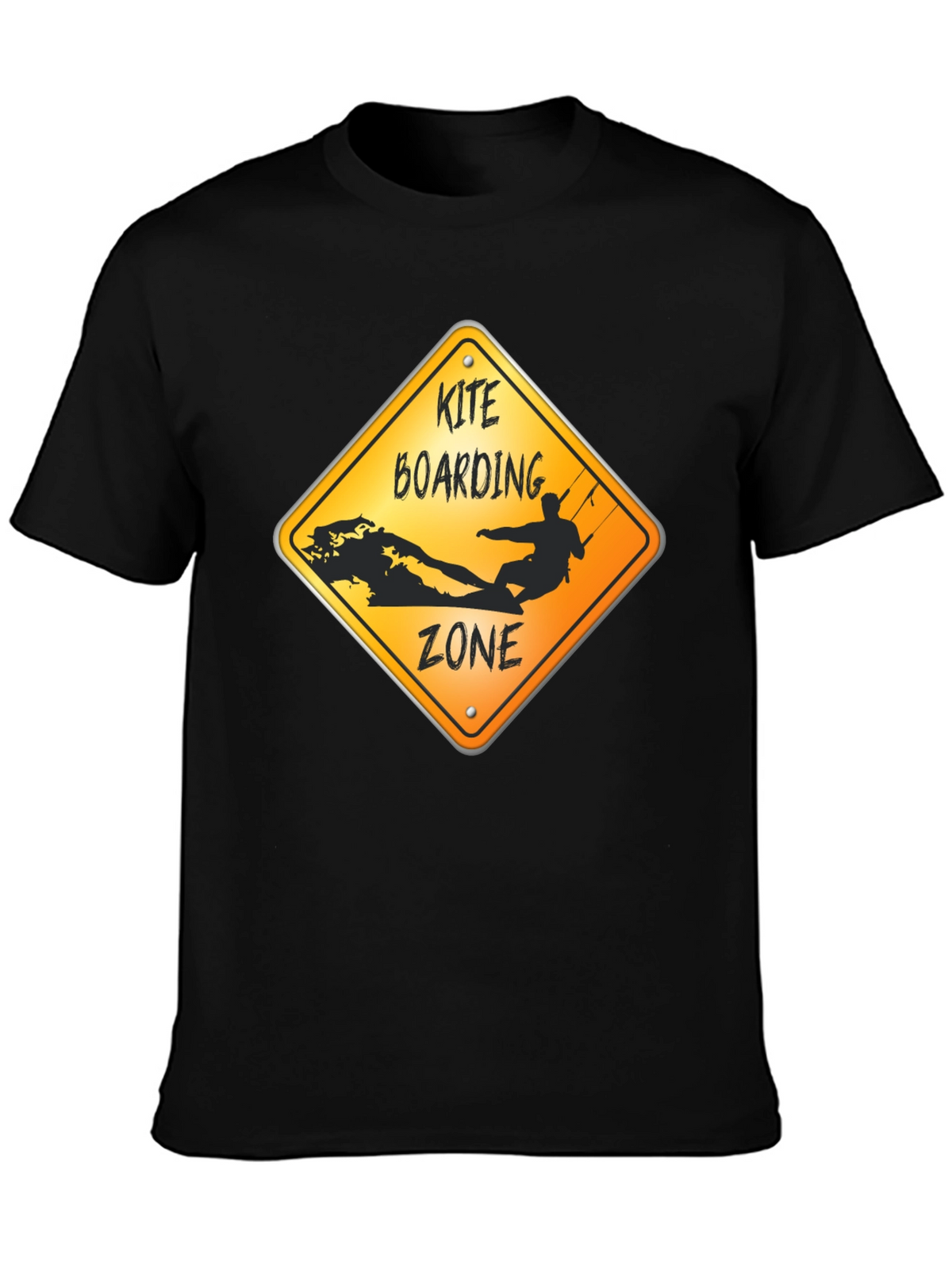 Kite Boarding Zone Graphic T-Shirt - Black