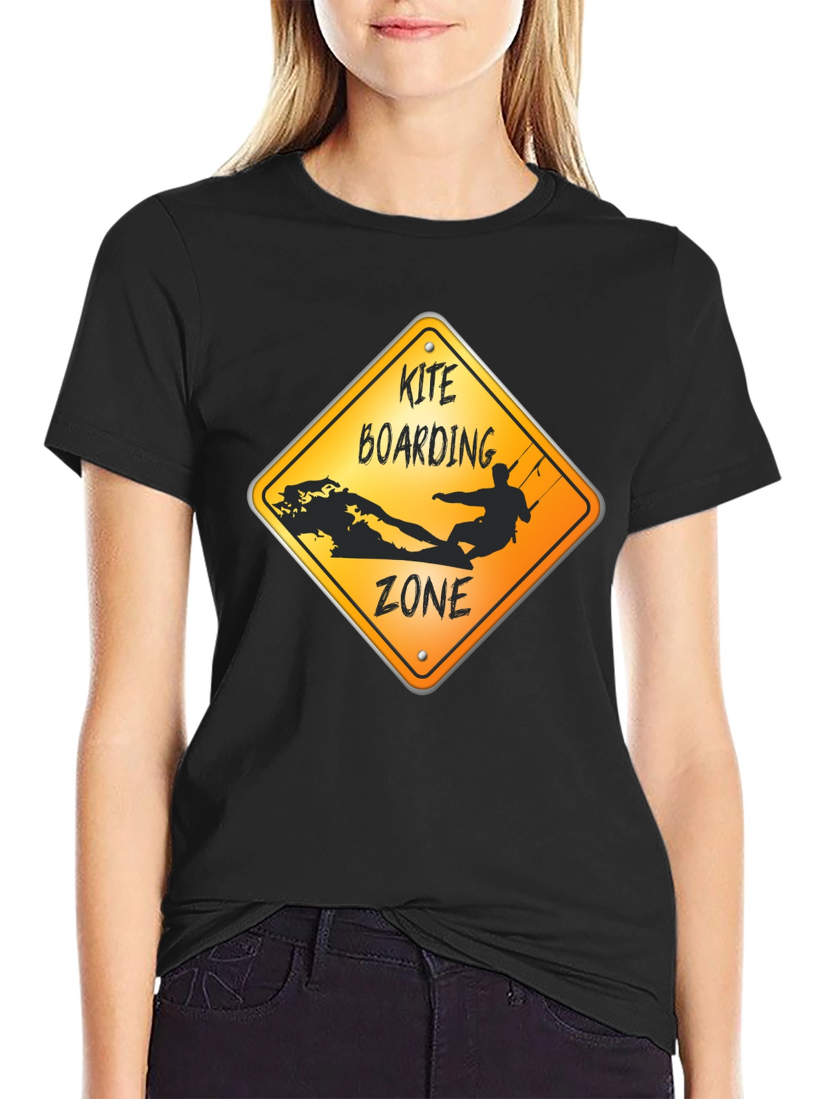 Kite Boarding Zone Graphic T-Shirt - Black