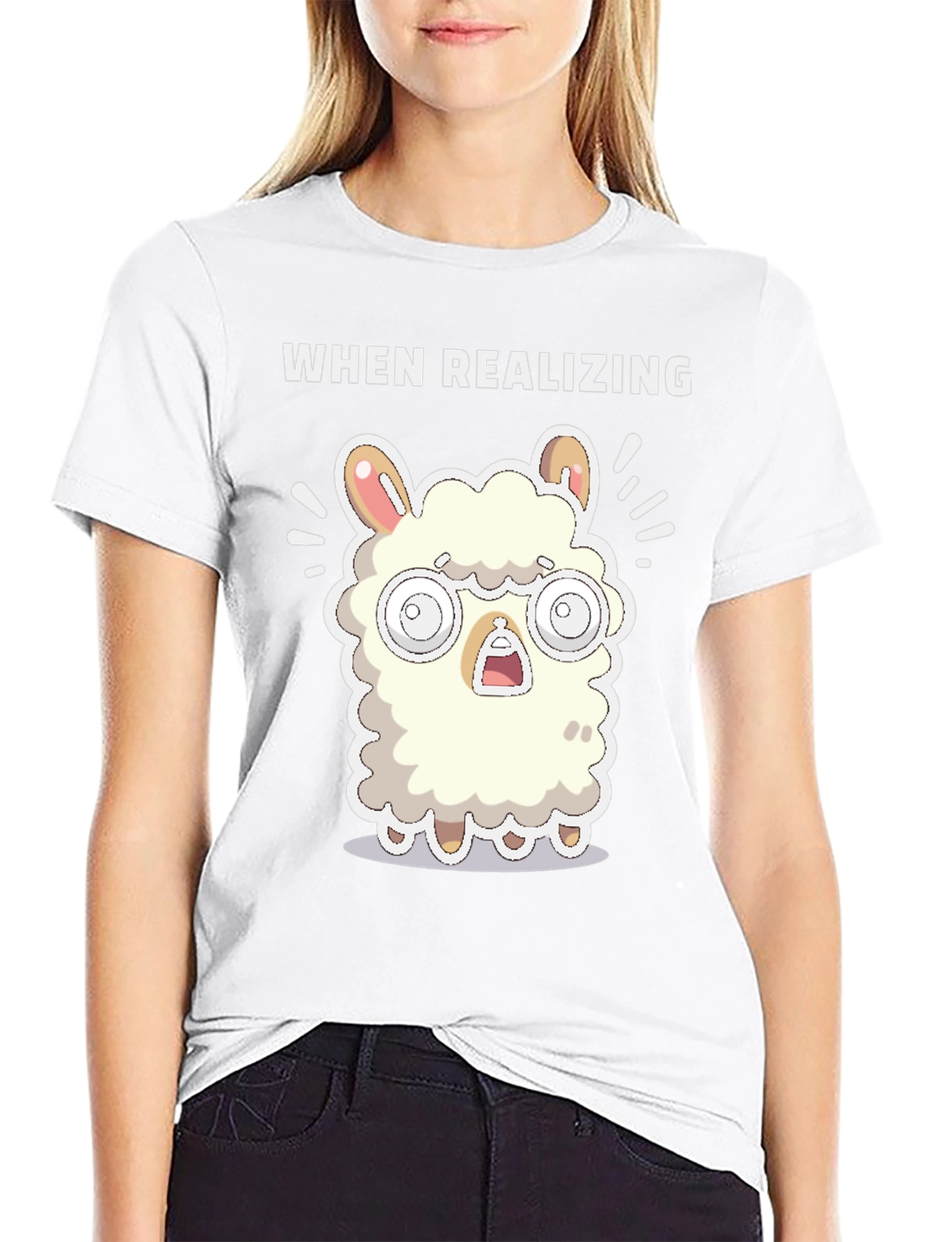 When Realizing Llama T-Shirt - Funny Graphic Tee