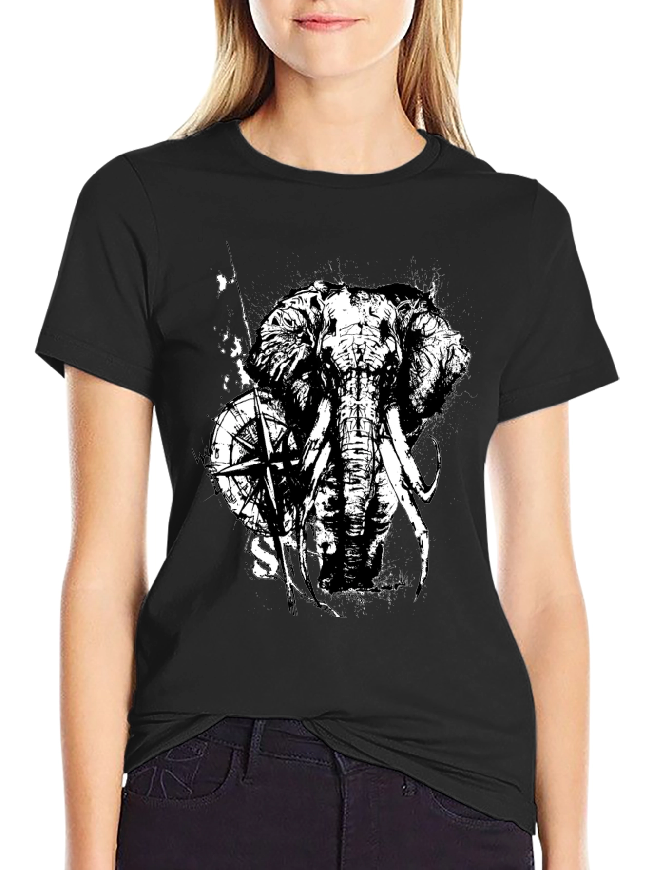 Elephant Compass Graphic Tee