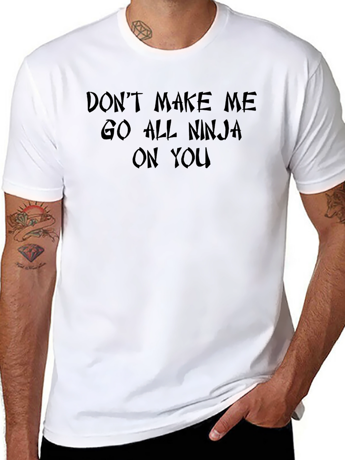 Ninja Threat Graphic Tee - Black Cotton Blend
