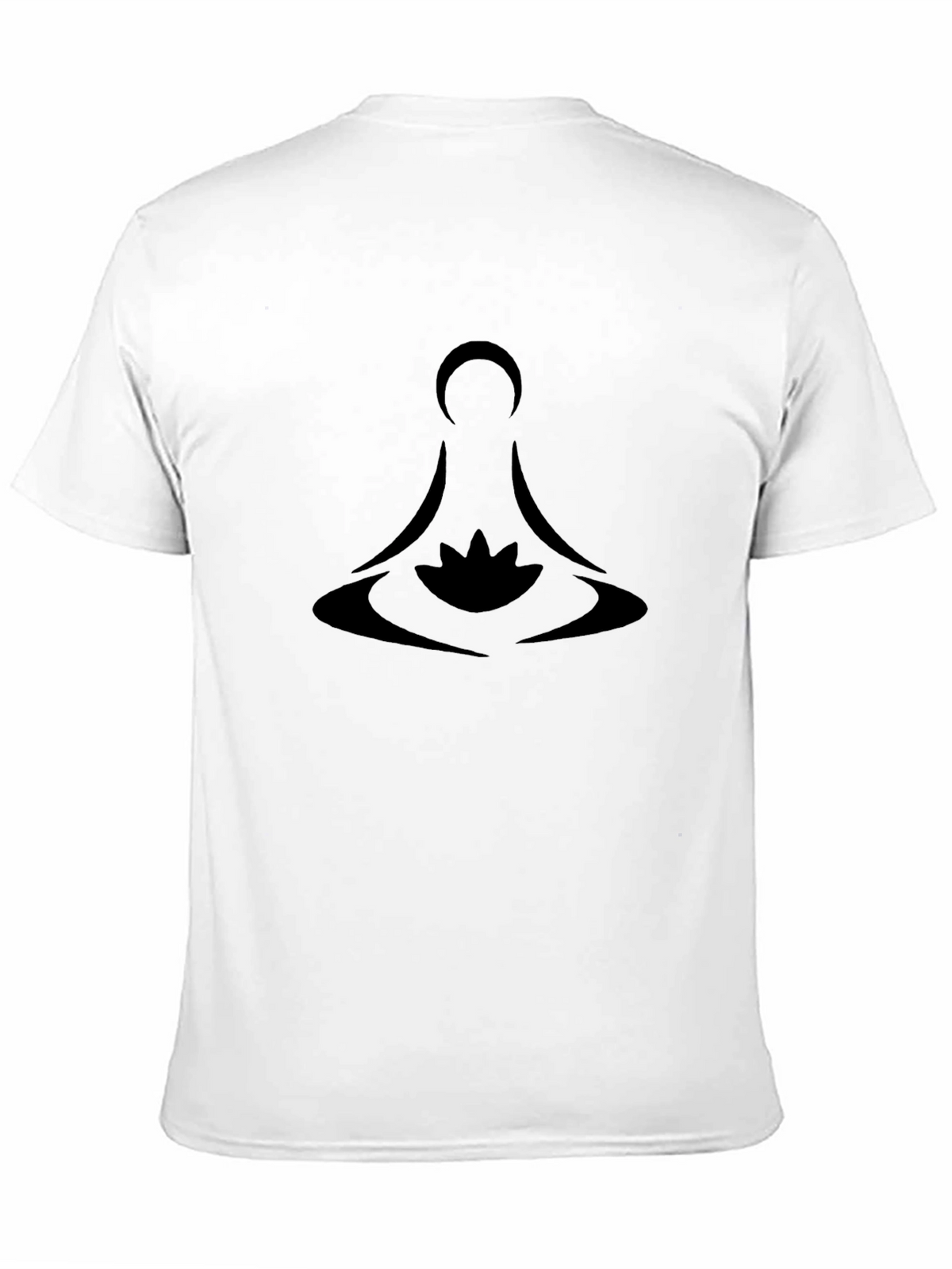 Meditative Lotus Design Black T-Shirt