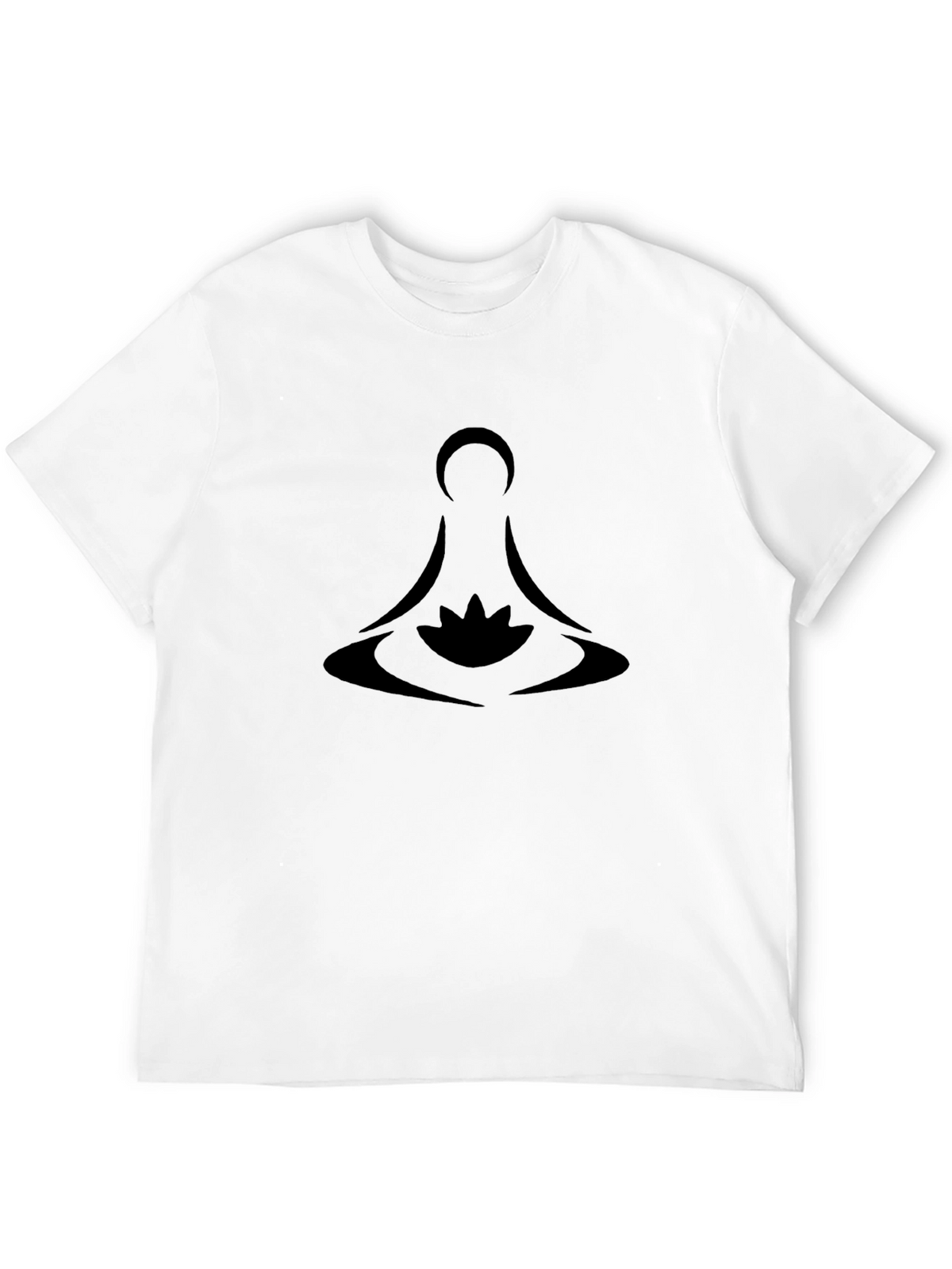 Meditative Lotus Design Black T-Shirt