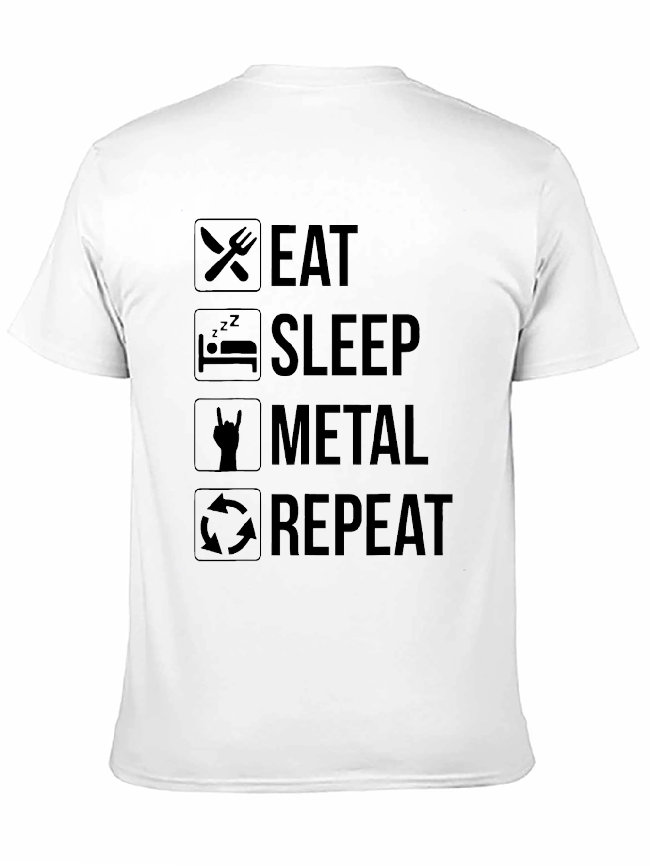 Eat Sleep Metal Repeat Black Graphic Tee