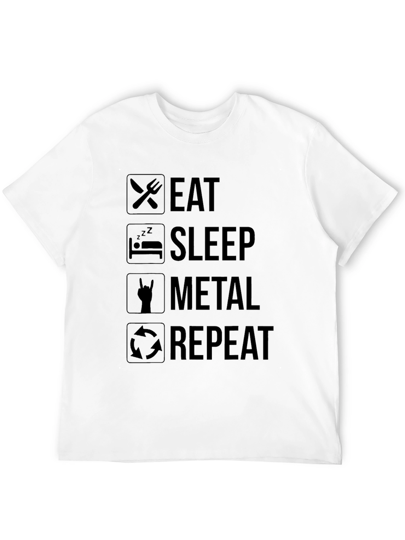 Eat Sleep Metal Repeat Black Graphic Tee