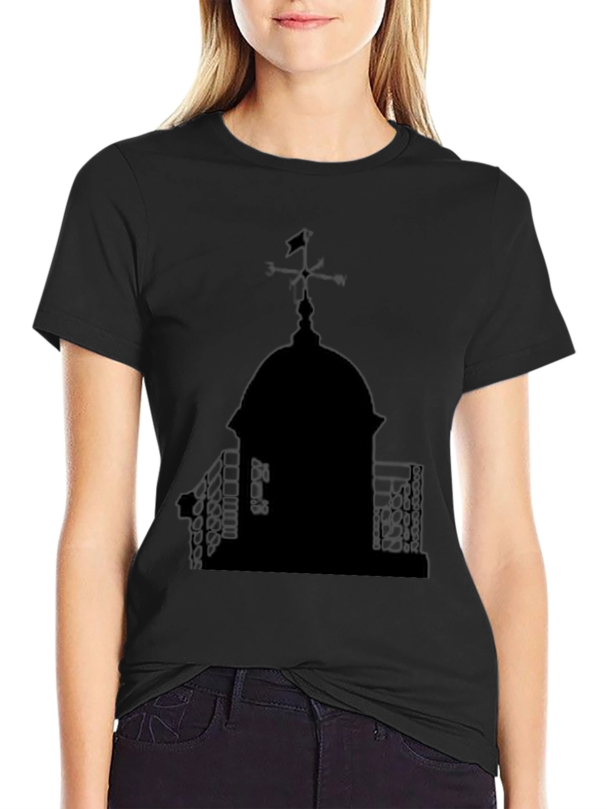 Black Silhouette Dome Graphic T-Shirt