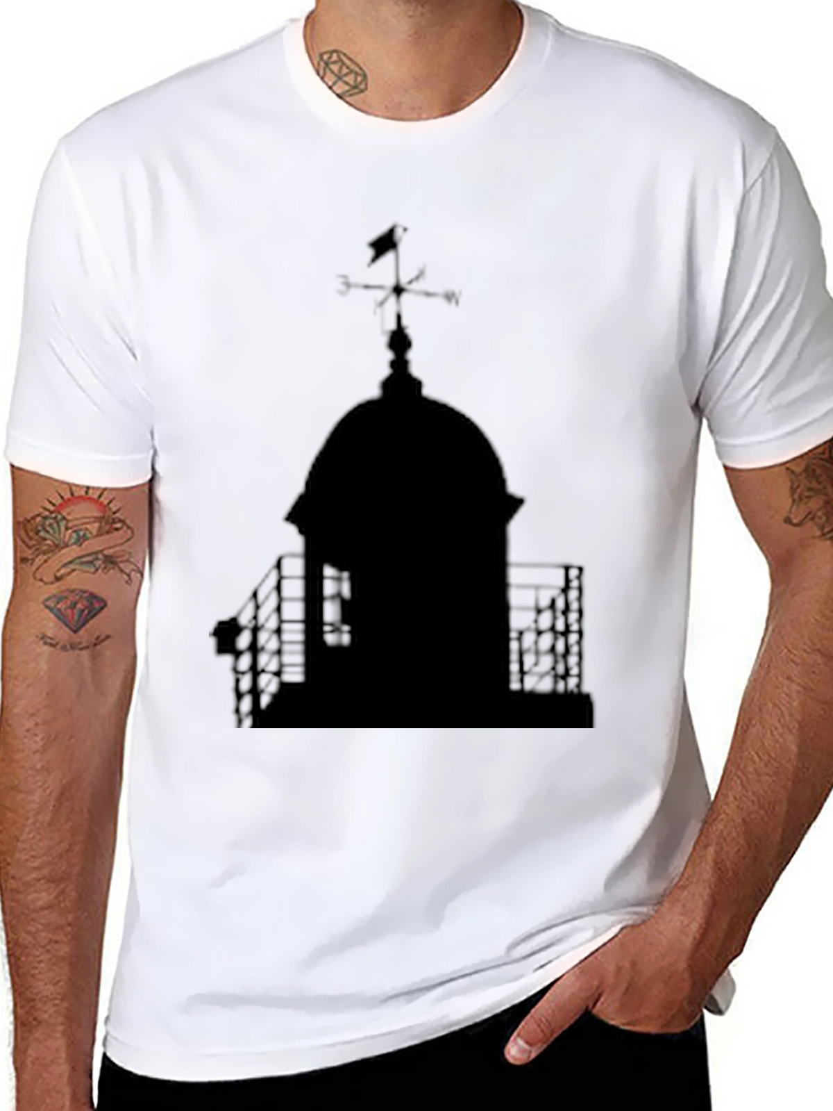 Black Silhouette Dome Graphic T-Shirt