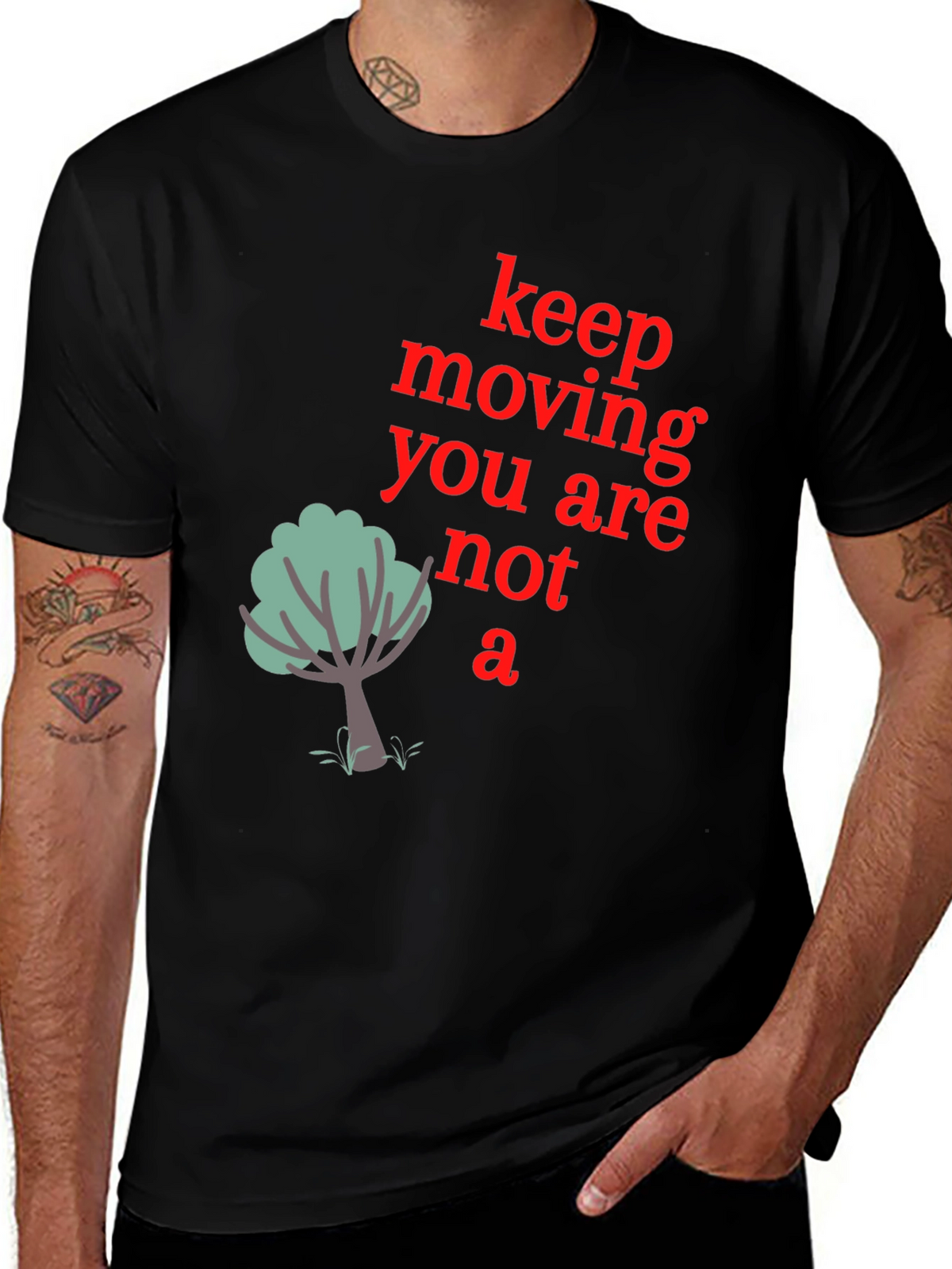 Keep Moving Graphic Tee - Mens Black T-Shirt