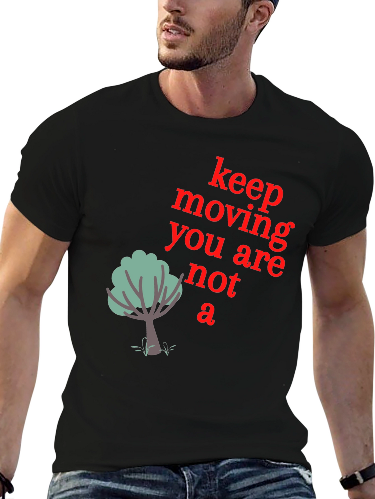 Keep Moving Graphic Tee - Mens Black T-Shirt