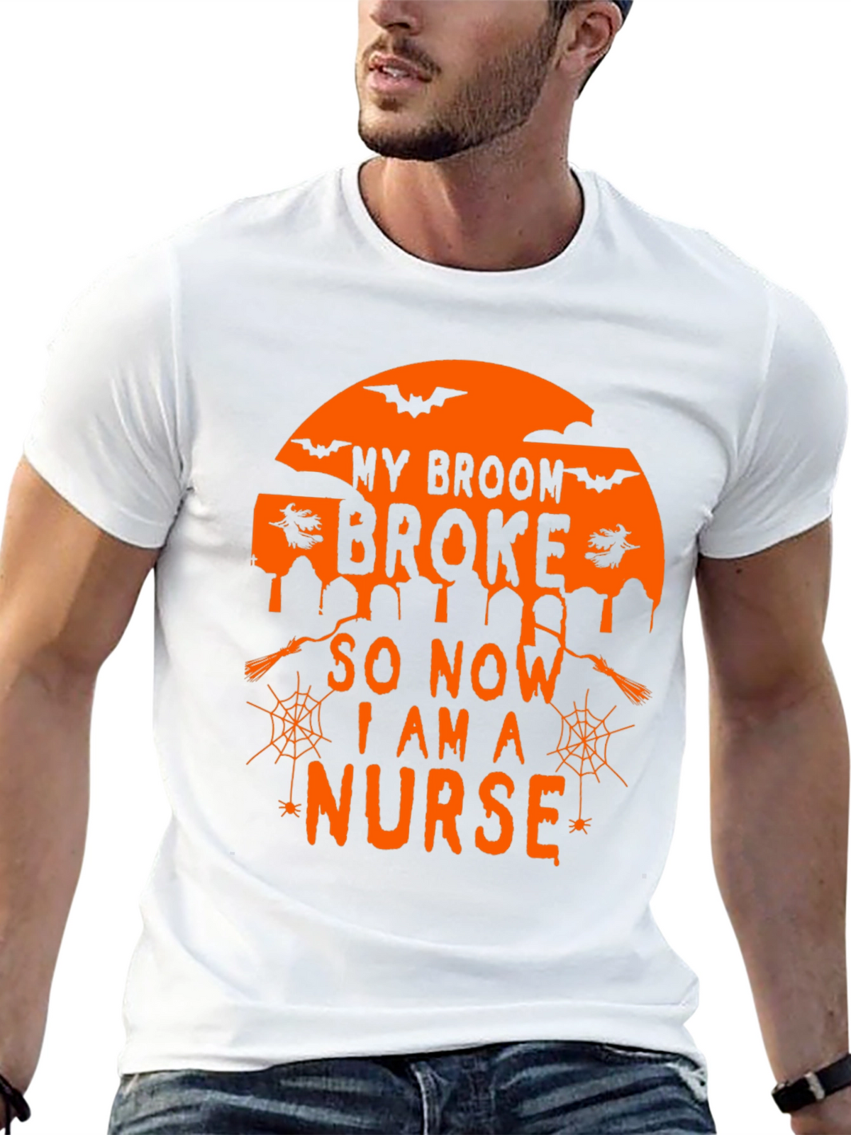 Halloween Nurse T-Shirt - My Broom Broke