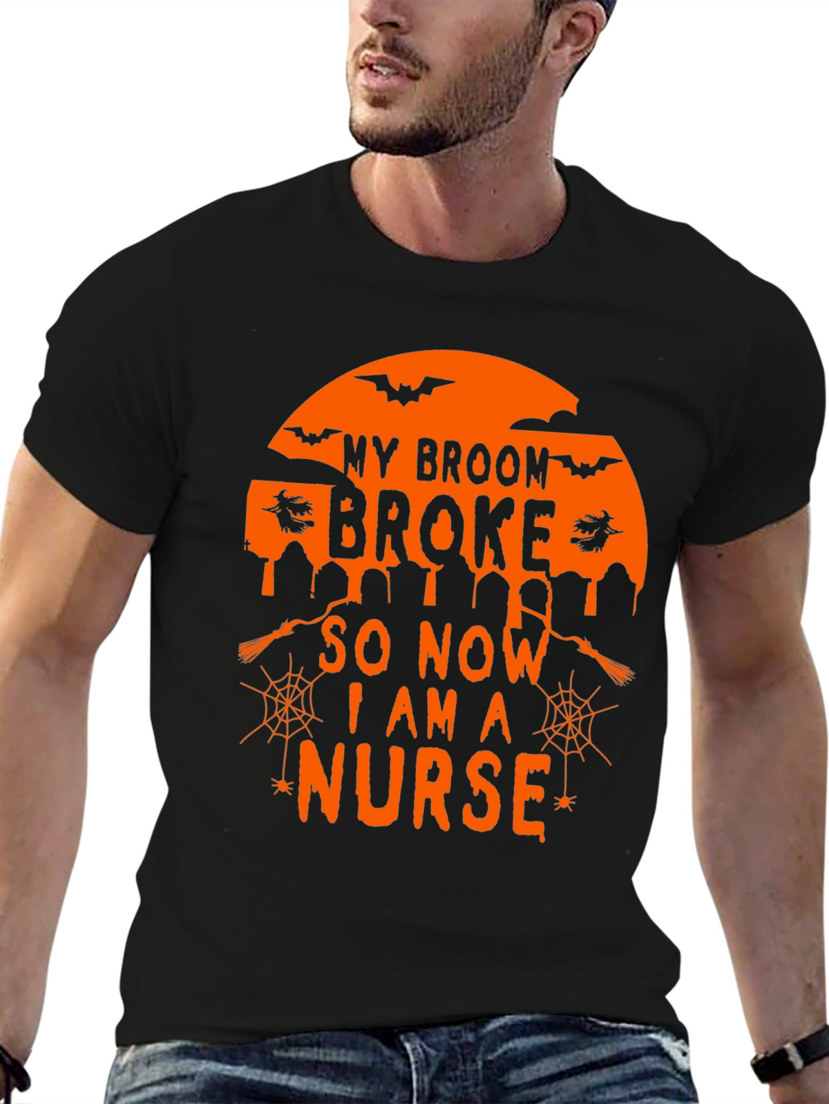 Halloween Nurse T-Shirt - My Broom Broke