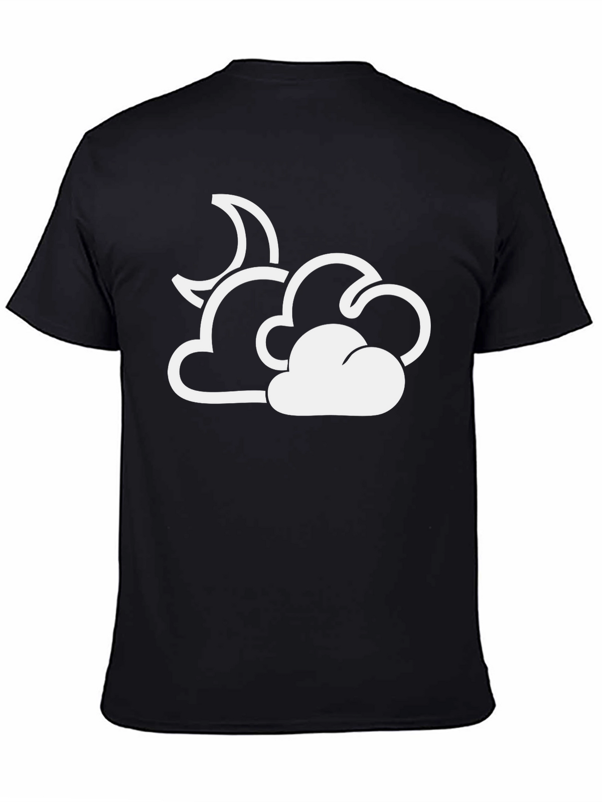 Cloud Moon Graphic T-Shirt - Black Cotton Blend