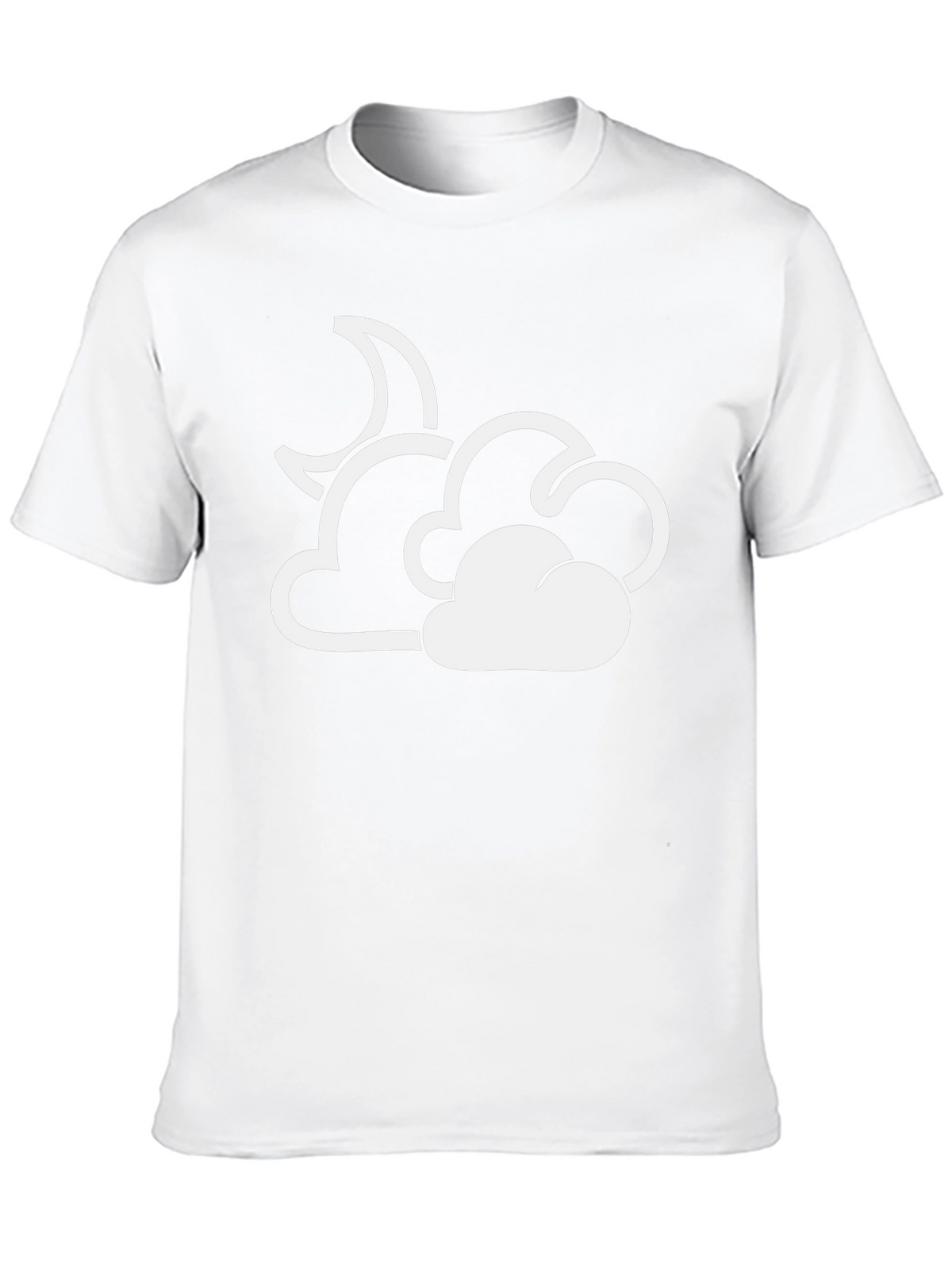 Cloud Moon Graphic T-Shirt - Black Cotton Blend
