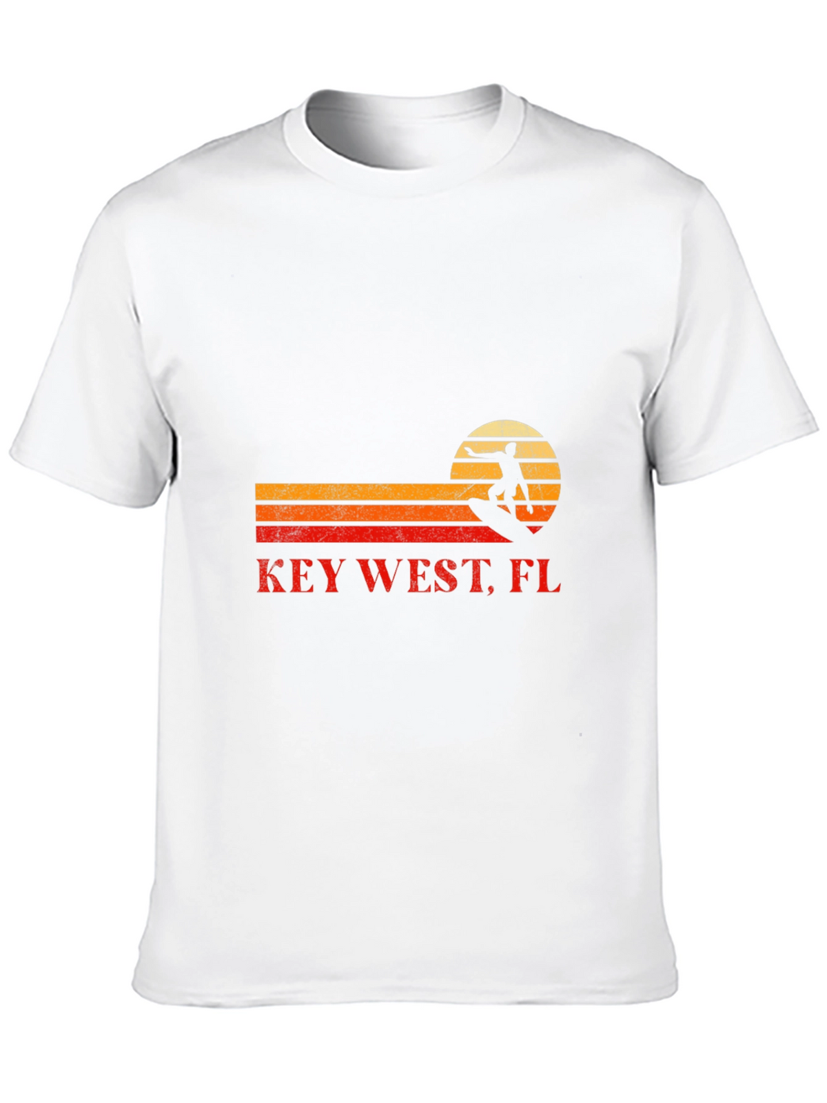 Key West FL Surfer Graphic Tee - Black