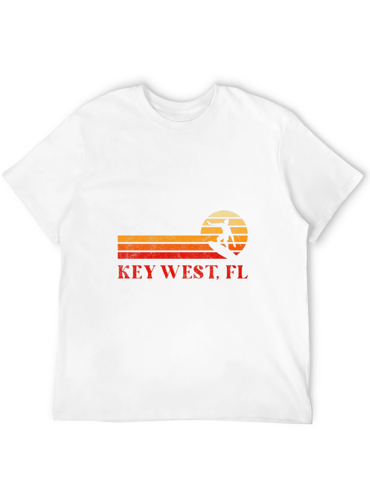 Key West FL Surfer Graphic Tee - Black