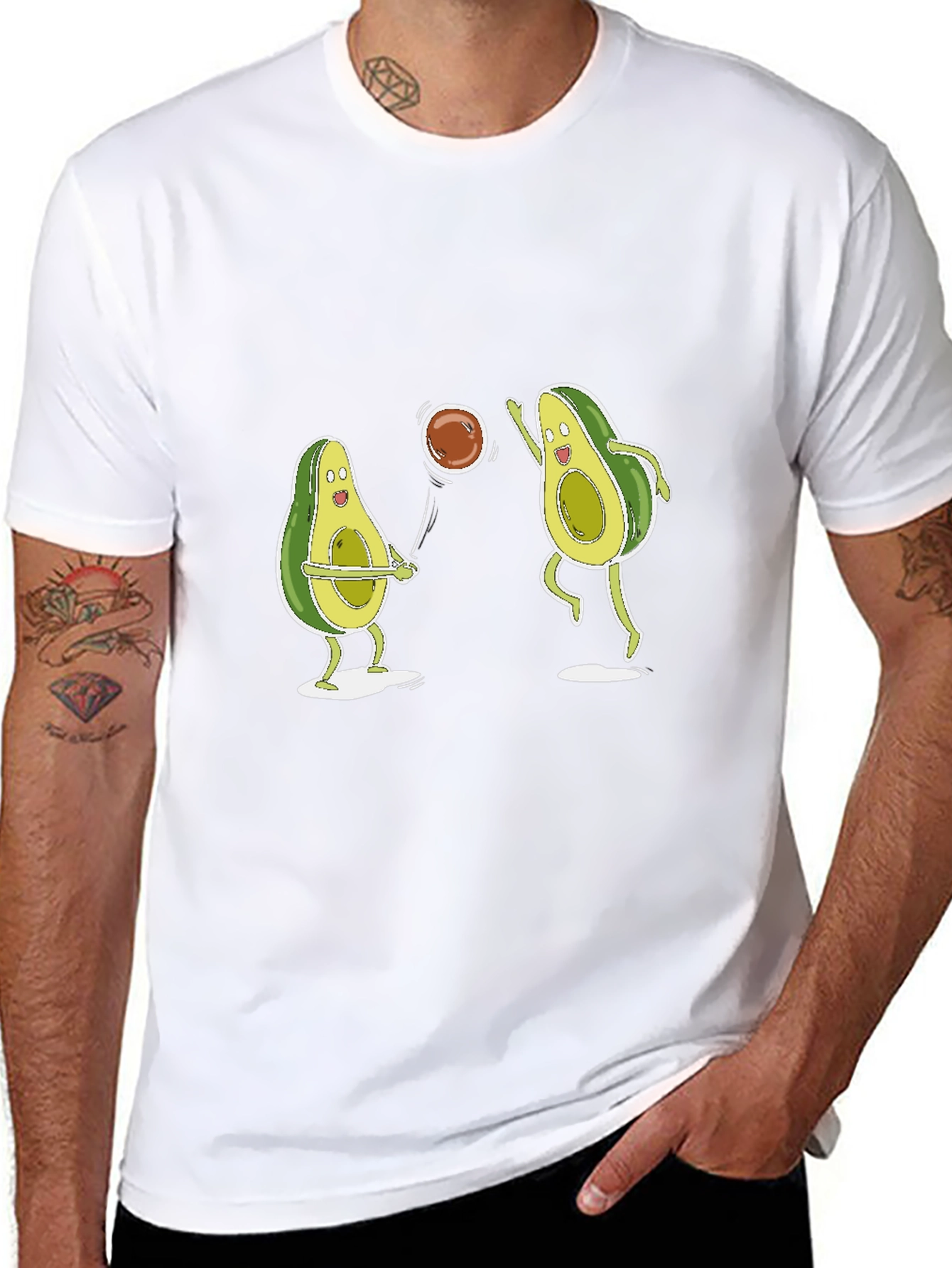 Avocado Volleyball Black T-Shirt