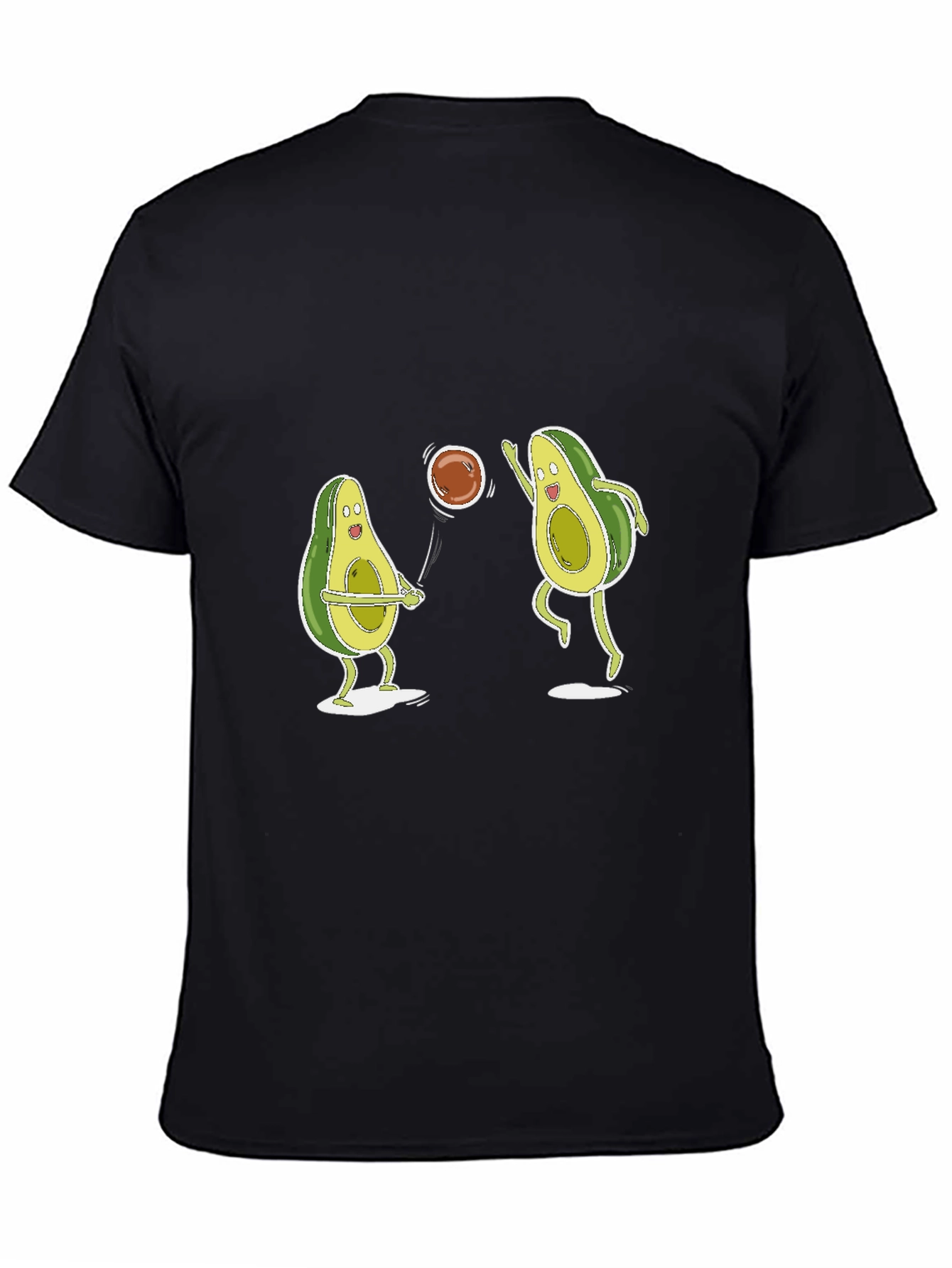 Avocado Volleyball Black T-Shirt