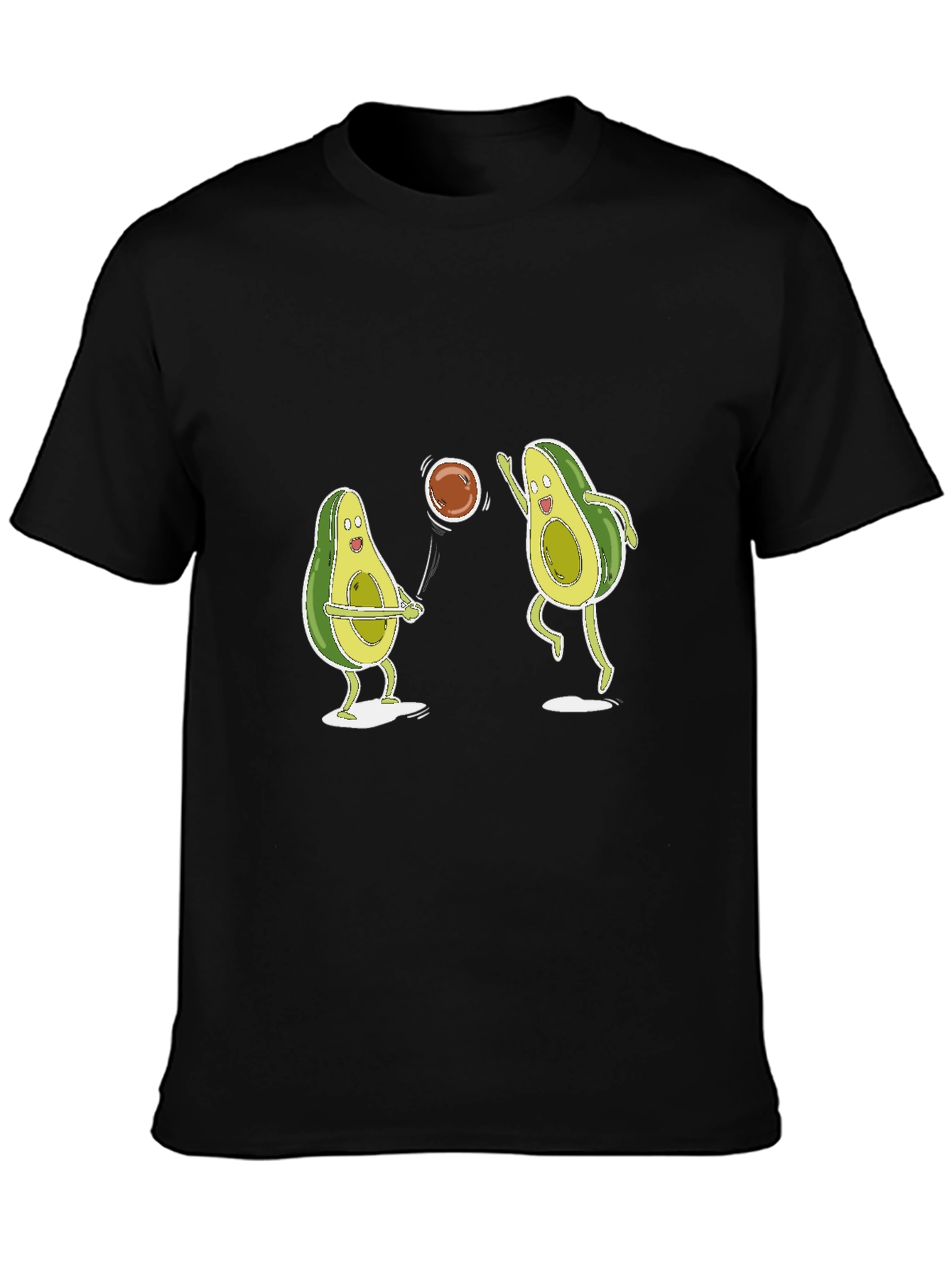 Avocado Volleyball Black T-Shirt