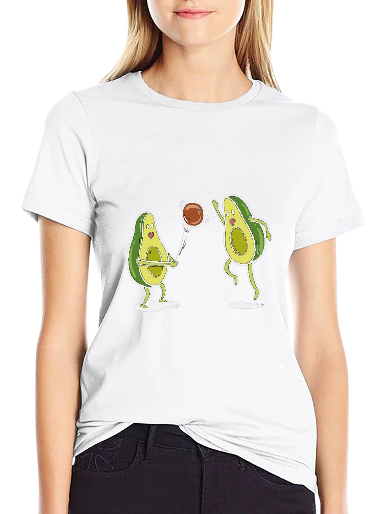 Avocado Volleyball Black T-Shirt