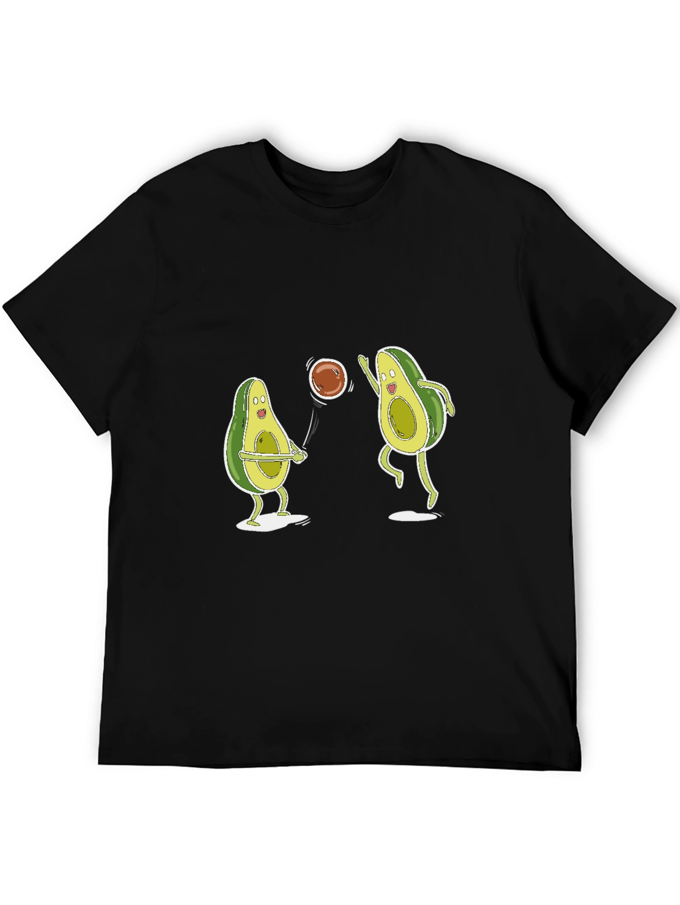 Avocado Volleyball Black T-Shirt