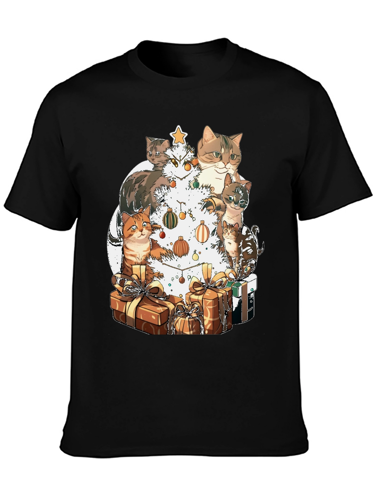 Festive Cat Christmas Tree T-Shirt