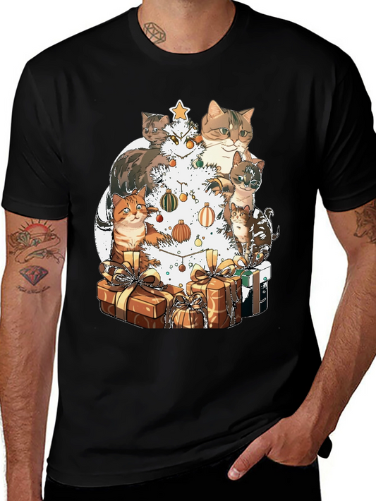 Festive Cat Christmas Tree T-Shirt