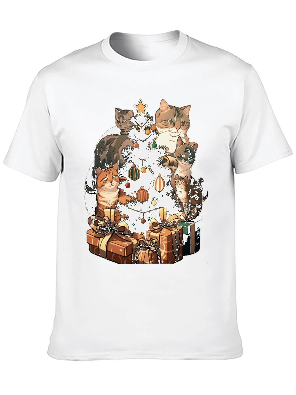 Festive Cat Christmas Tree T-Shirt